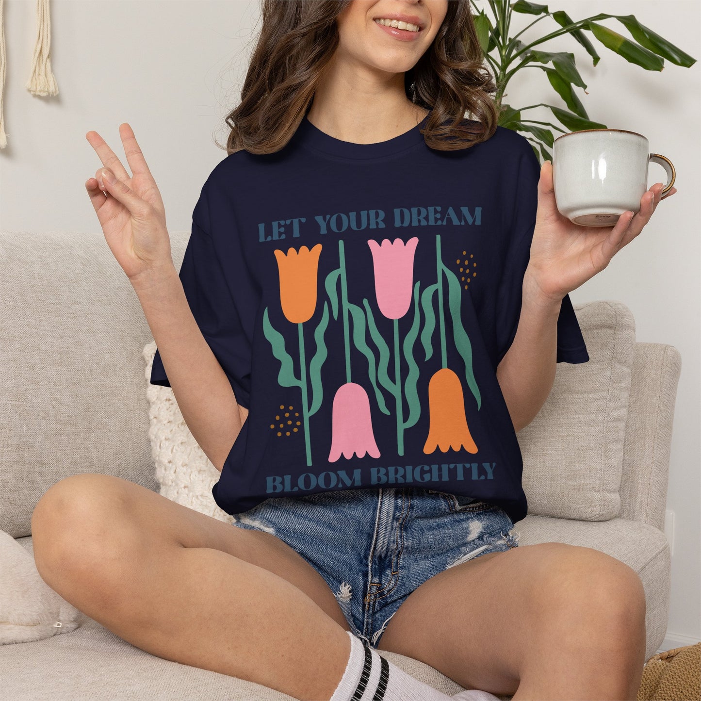 Boho Flower Shirt | Comfort Colors Tee | Vintage Floral Graphic T-Shirt for Women