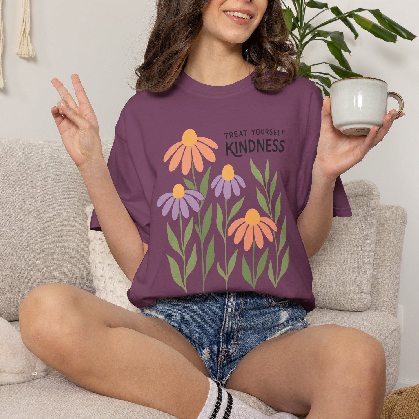 Boho Flower Shirt | Comfort Colors Tee | Vintage Floral Graphic T-Shirt for Women