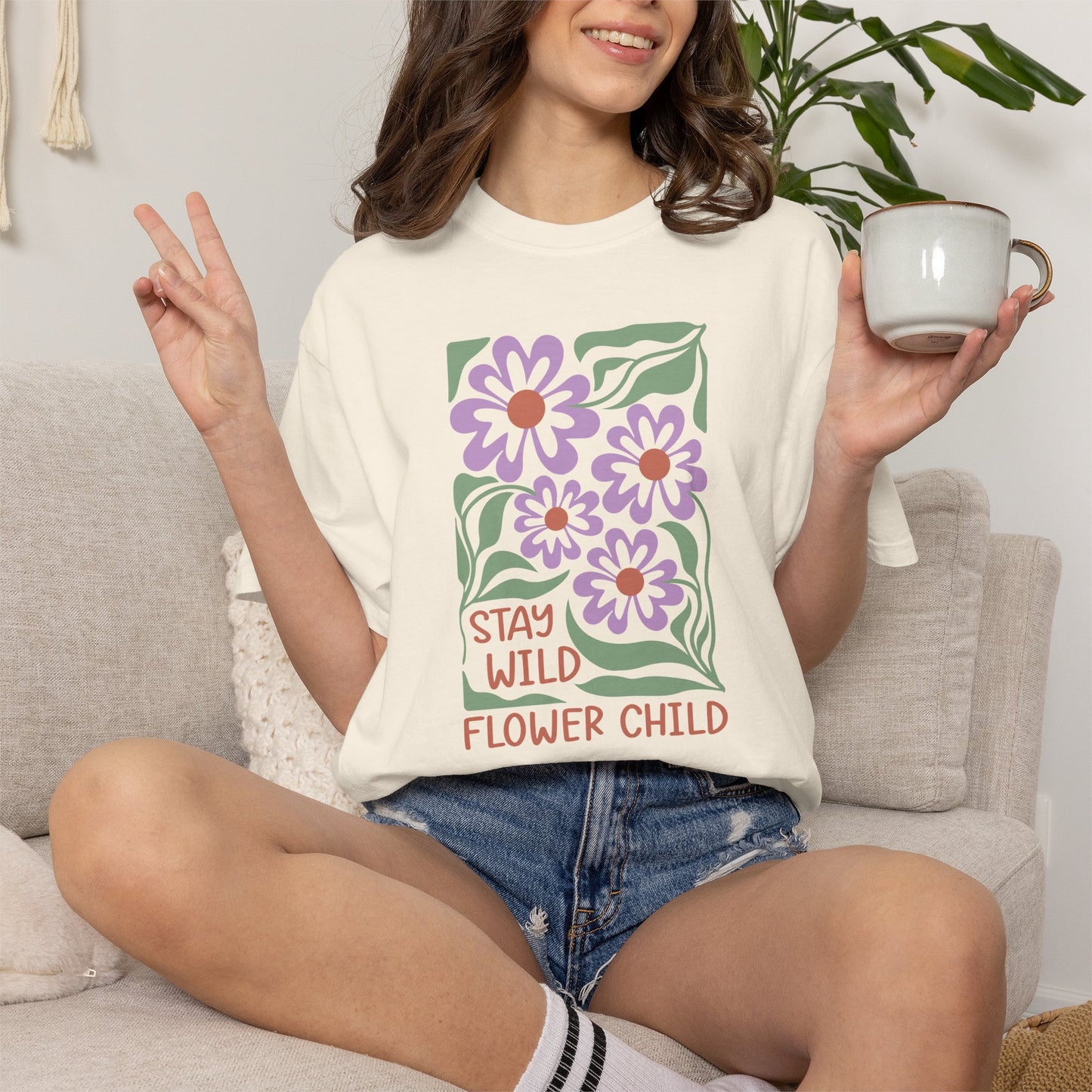Boho Flower Shirt | Comfort Colors Tee | Vintage Floral Graphic T-Shirt for Women