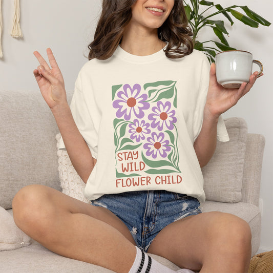 Boho Flower Shirt | Comfort Colors Tee | Vintage Floral Graphic T-Shirt for Women