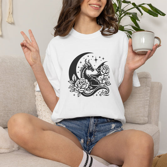 Floral Dragon Shirt | Comfort Colors Tee | Fantasy Graphic T-Shirt for Women