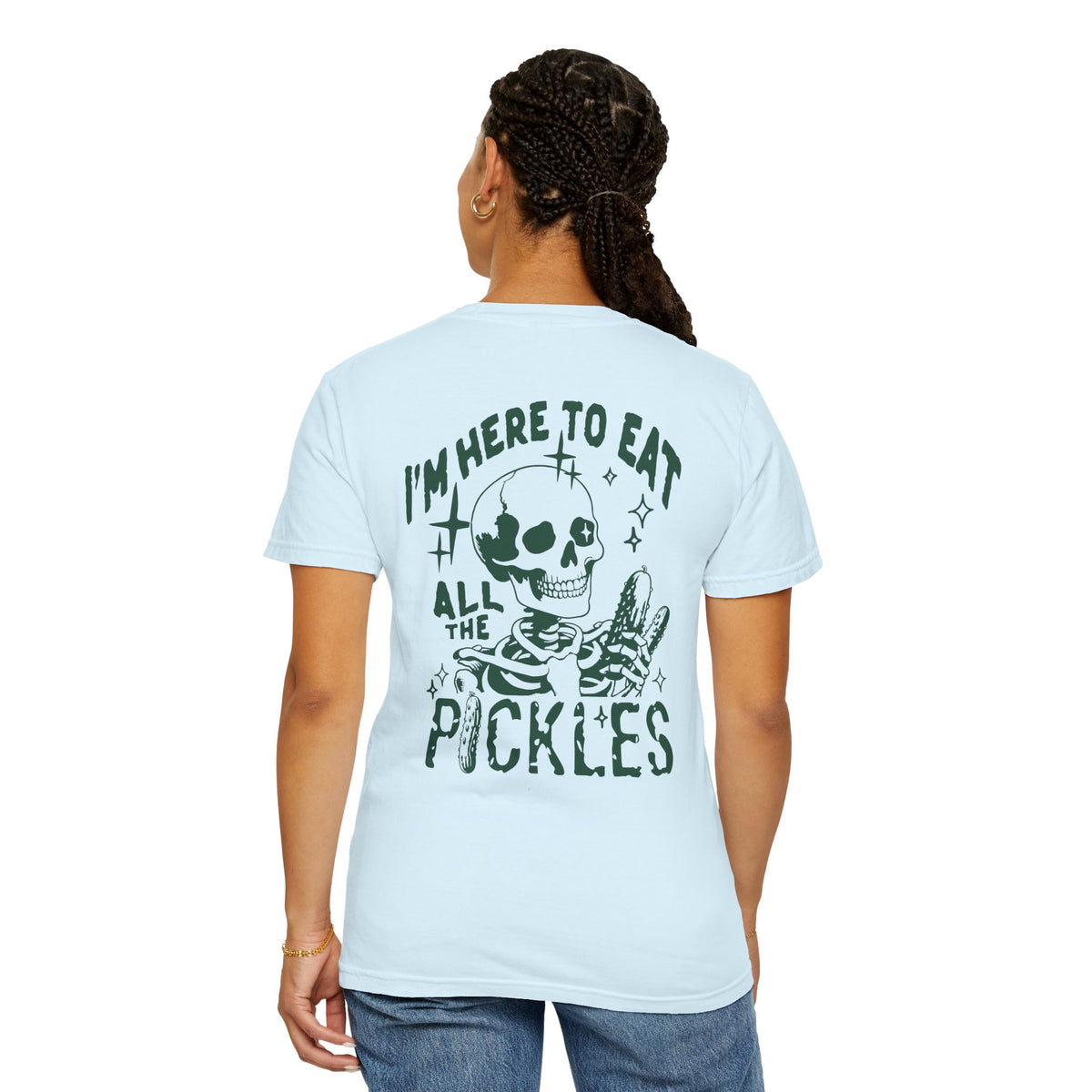 I'm Here to Eat All the Pickles Shirt | Funny Pickle Shirt | Skeleton Graphic Tee | Comfort Colors Unisex Shirt
