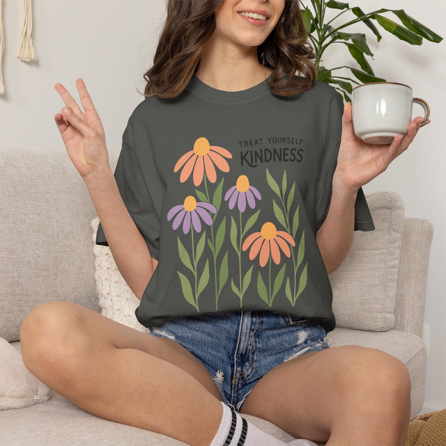 Boho Flower Shirt | Comfort Colors Tee | Vintage Floral Graphic T-Shirt for Women