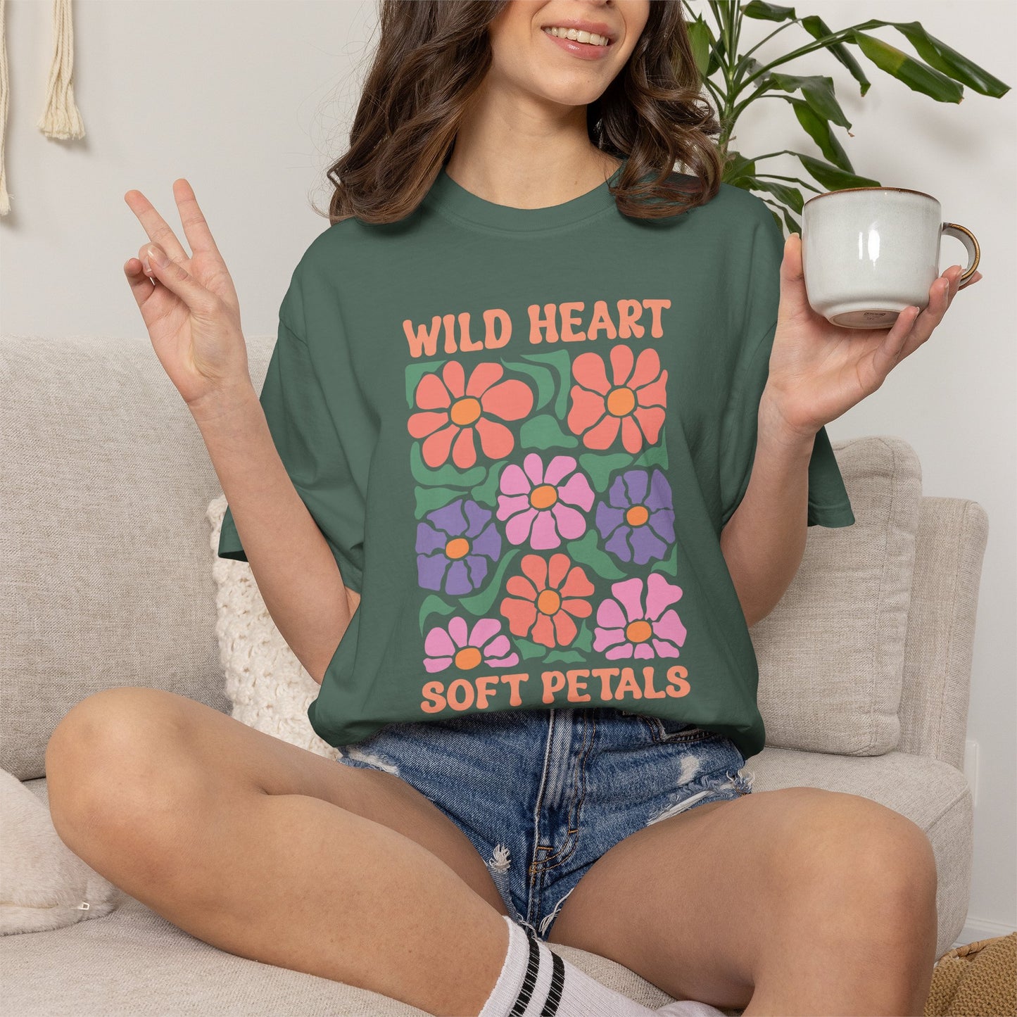 Boho Flower Shirt | Comfort Colors Tee | Vintage Floral Graphic T-Shirt for Women