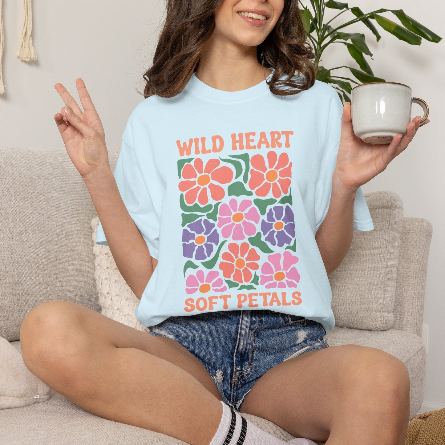 Boho Flower Shirt | Comfort Colors Tee | Vintage Floral Graphic T-Shirt for Women