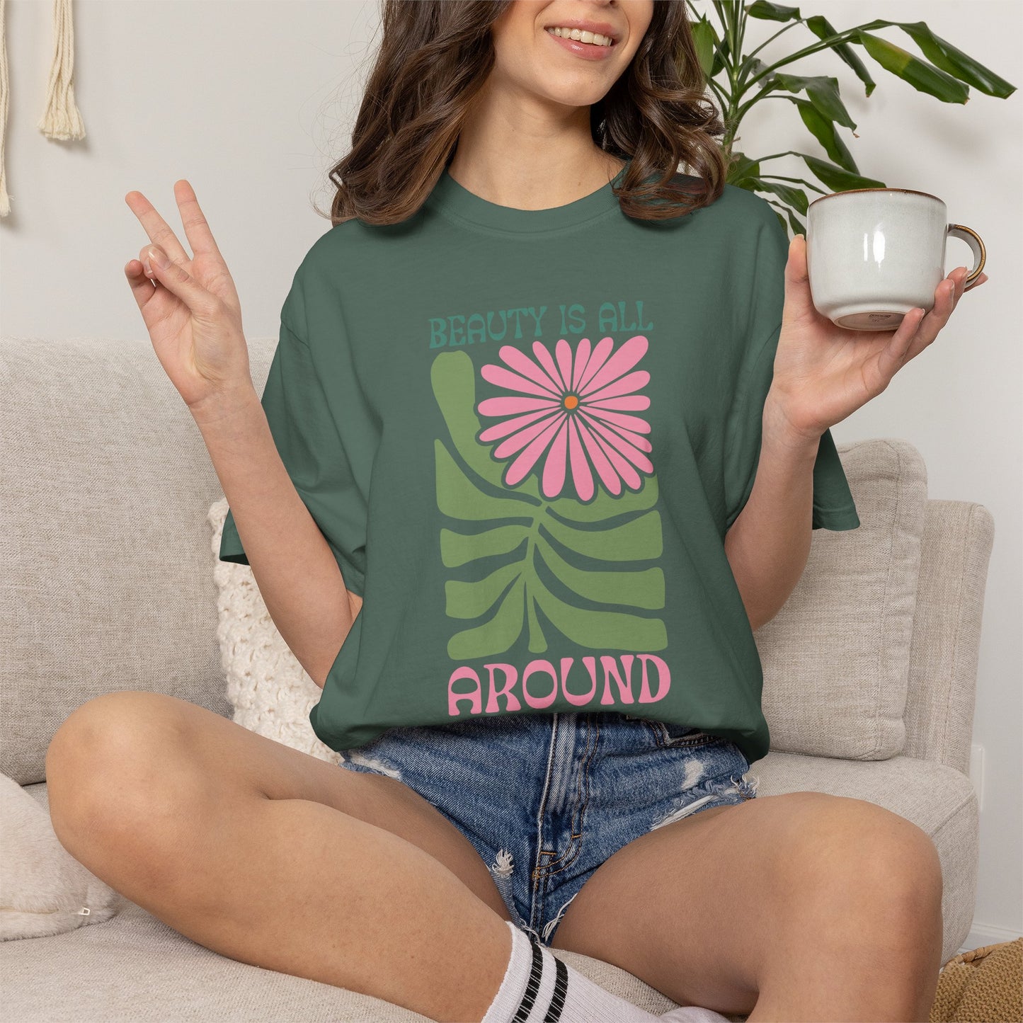 Boho Flower Shirt | Comfort Colors Tee | Vintage Floral Graphic T-Shirt for Women