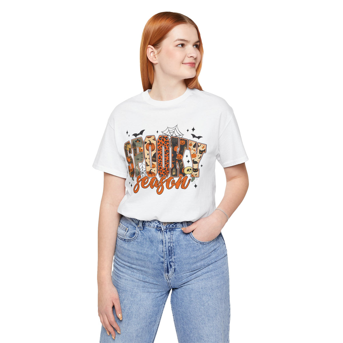 Women's Spooky Season Graphic T-Shirt, Cute Fall Halloween Top