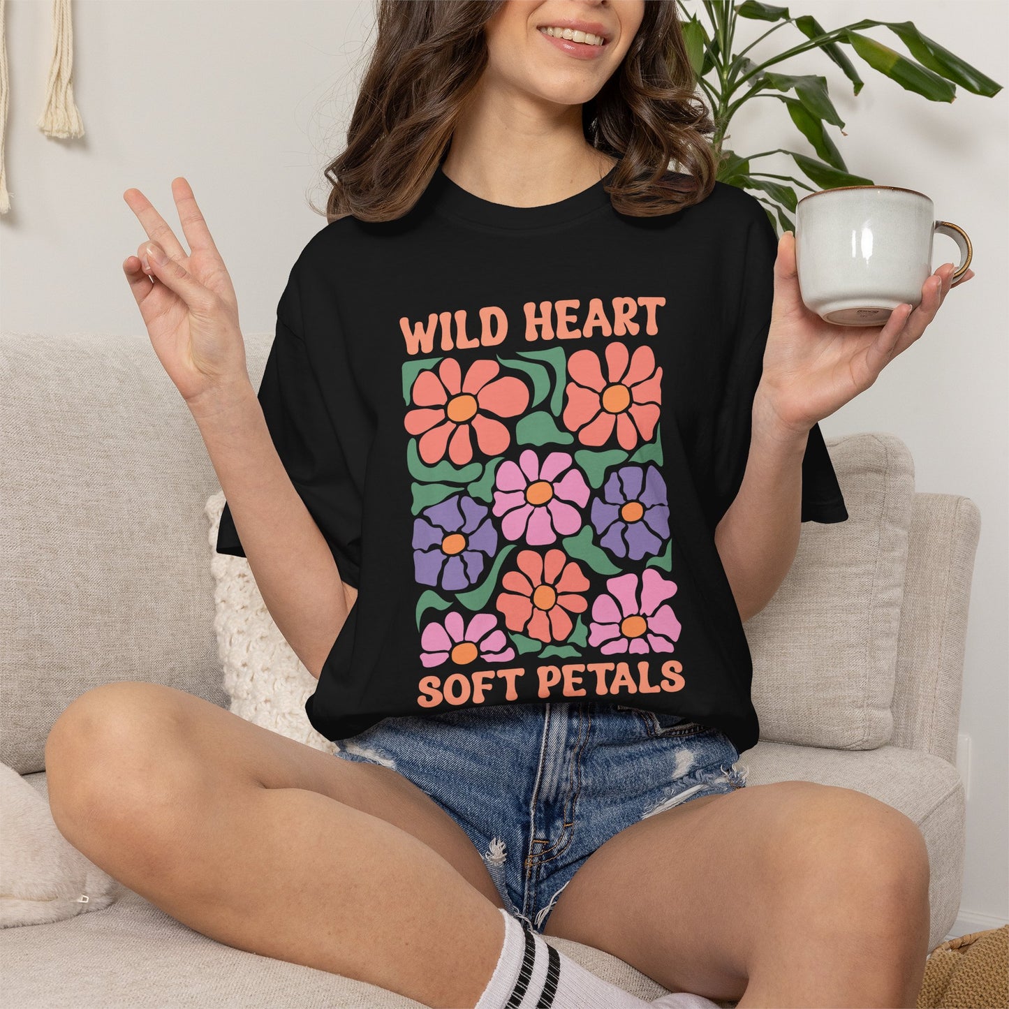 Boho Flower Shirt | Comfort Colors Tee | Vintage Floral Graphic T-Shirt for Women
