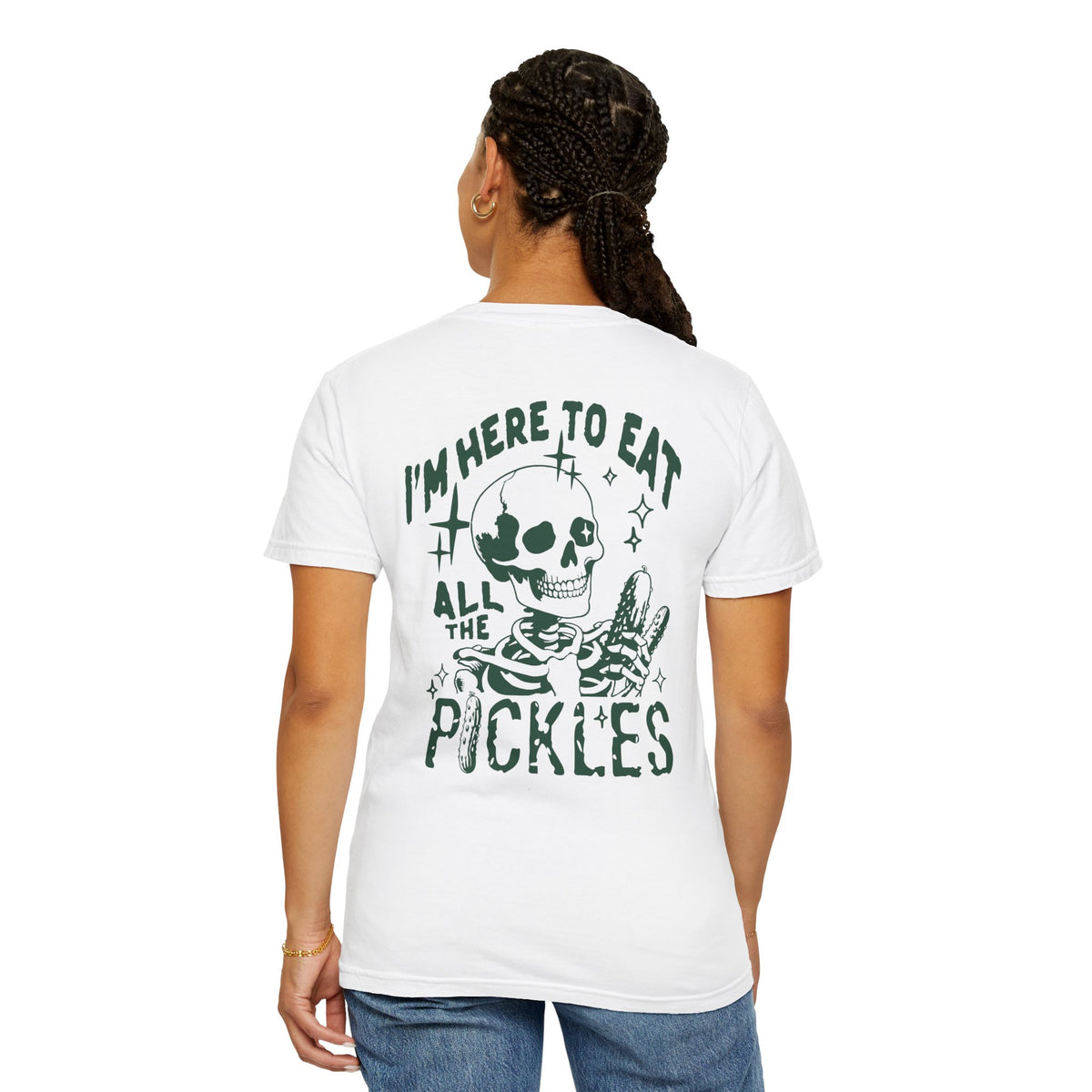 I'm Here to Eat All the Pickles Shirt | Funny Pickle Shirt | Skeleton Graphic Tee | Comfort Colors Unisex Shirt