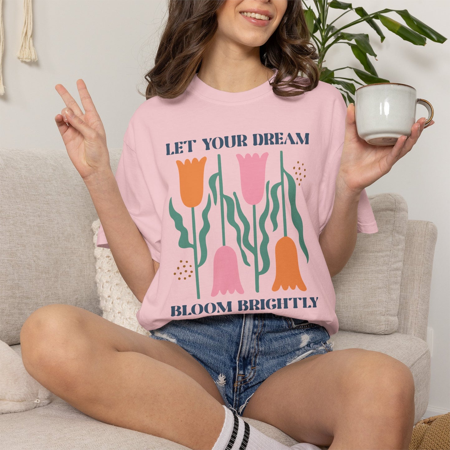 Boho Flower Shirt | Comfort Colors Tee | Vintage Floral Graphic T-Shirt for Women