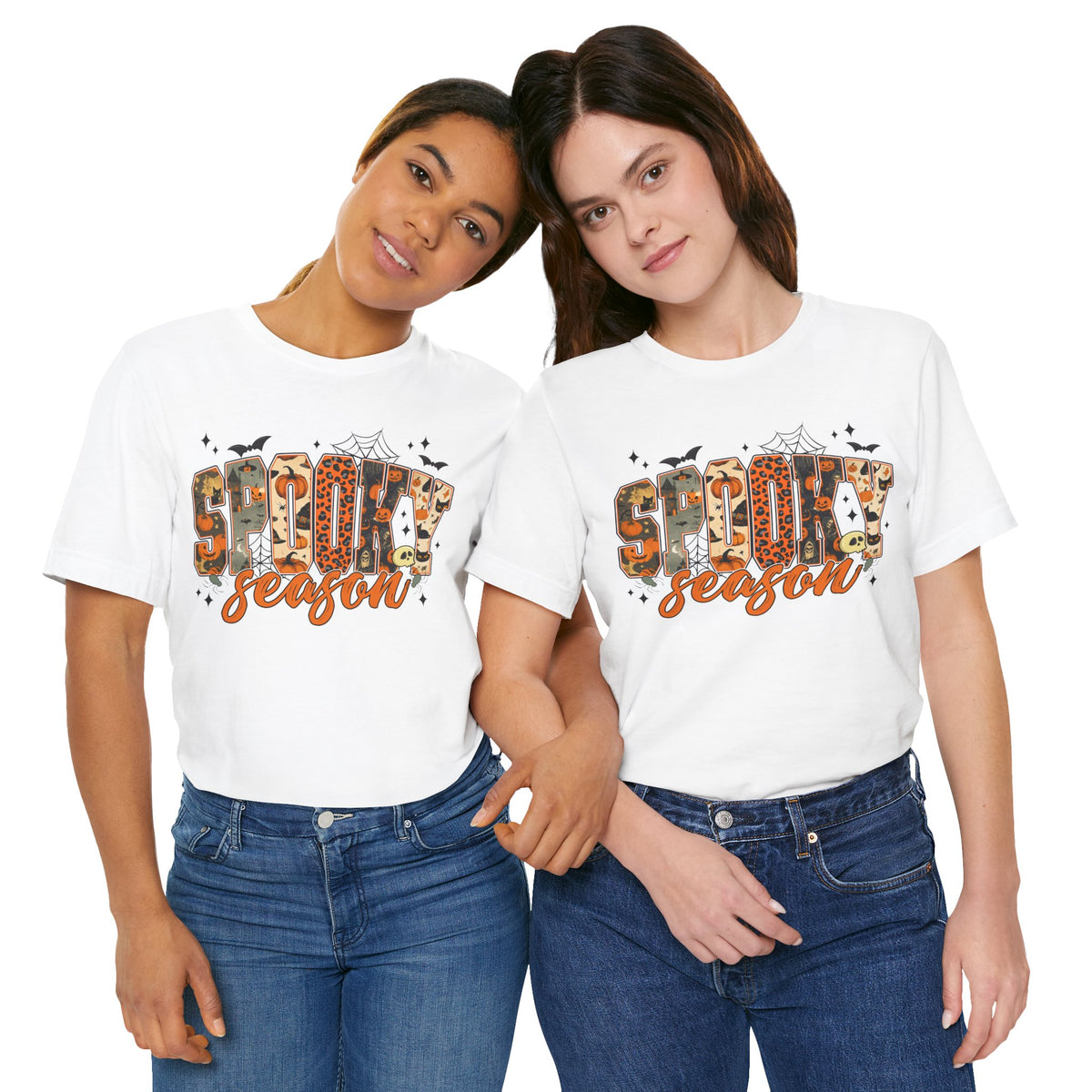 Women's Spooky Season Graphic T-Shirt, Cute Fall Halloween Top