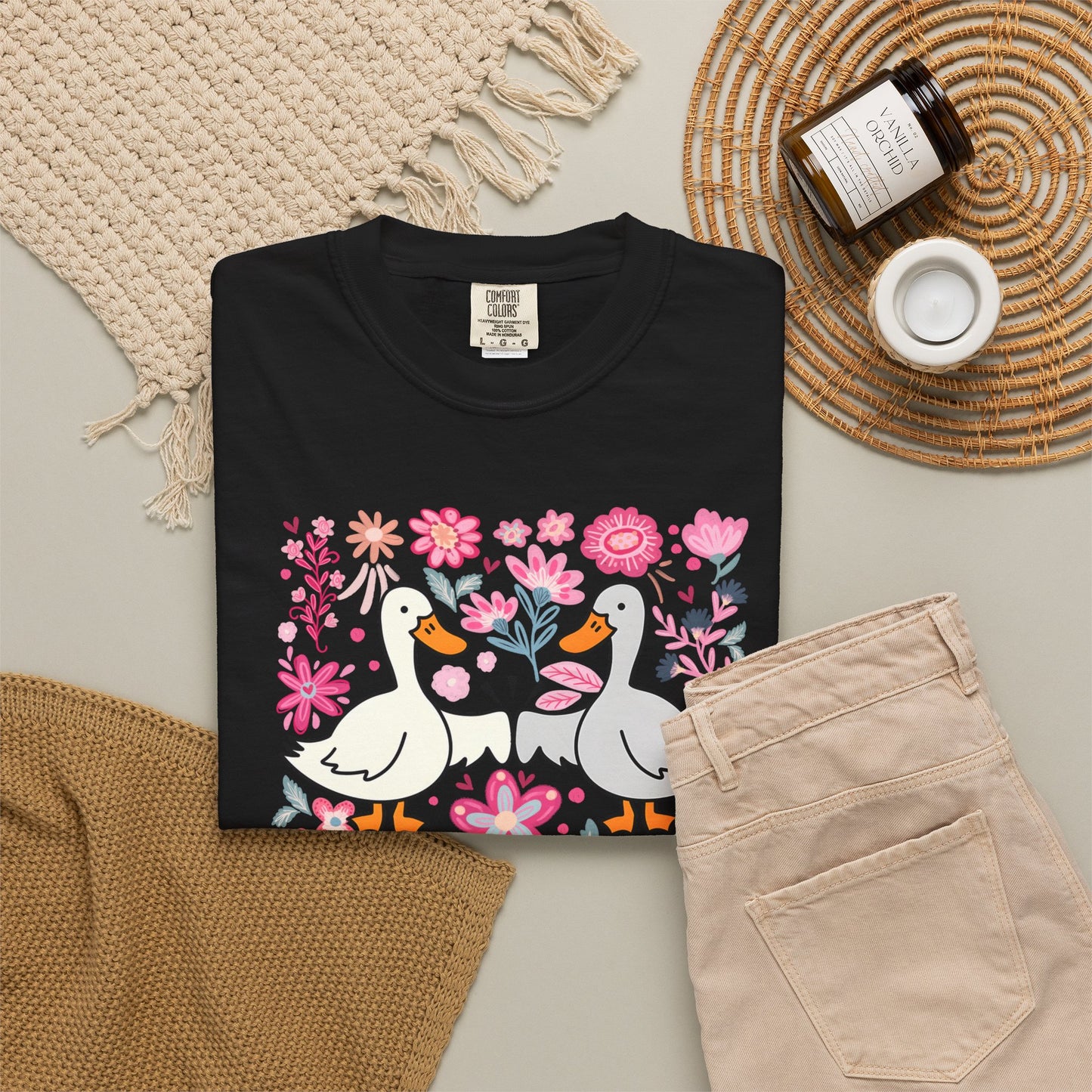 Goose Bumps Shirt | Comfort Colors Goose Graphic Tee | Funny Floral Goose T-Shirt