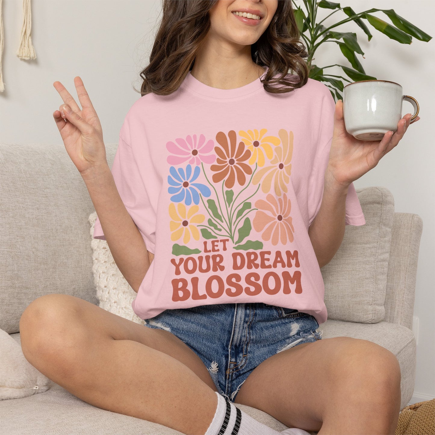 Boho Flower Shirt | Comfort Colors Tee | Vintage Floral Graphic T-Shirt for Women