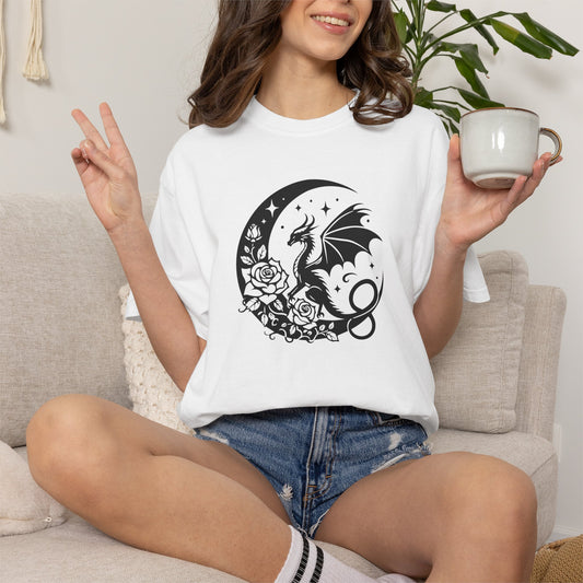 Floral Dragon Shirt | Comfort Colors Tee | Fantasy Graphic T-Shirt for Women