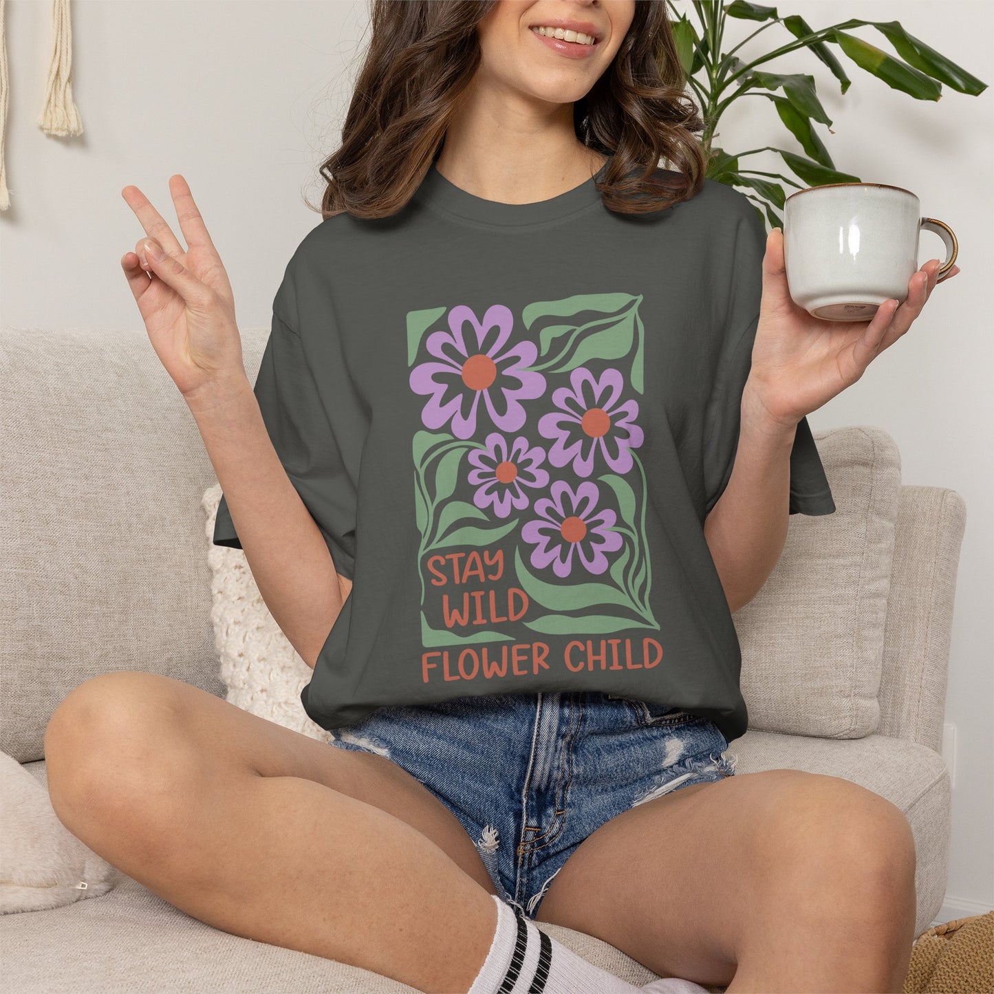 Boho Flower Shirt | Comfort Colors Tee | Vintage Floral Graphic T-Shirt for Women