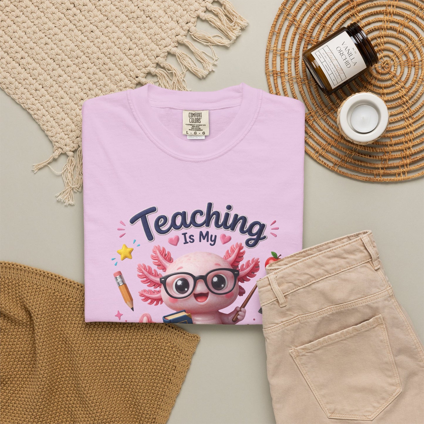 Teaching Is My Superpower Shirt | Axolotl Teacher Shirt | Comfort Colors Graphic Tee