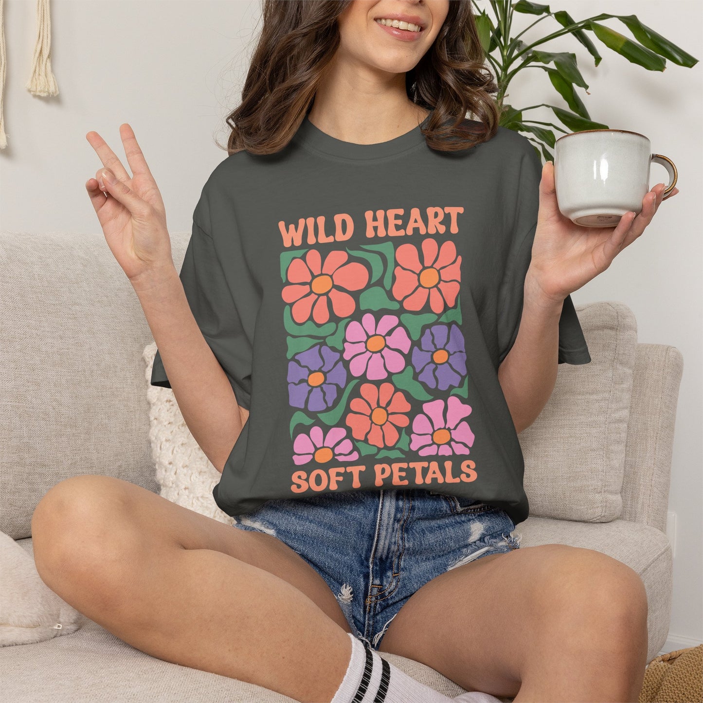 Boho Flower Shirt | Comfort Colors Tee | Vintage Floral Graphic T-Shirt for Women