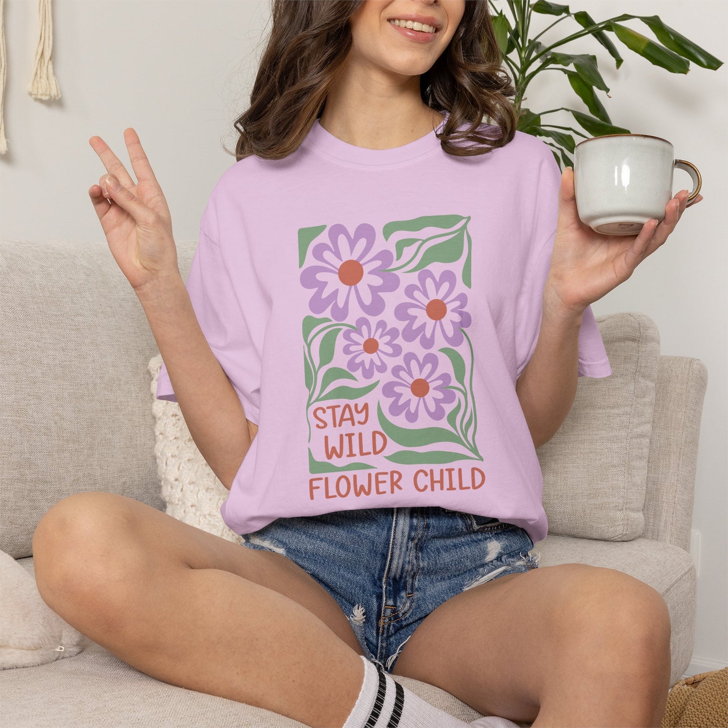 Boho Flower Shirt | Comfort Colors Tee | Vintage Floral Graphic T-Shirt for Women