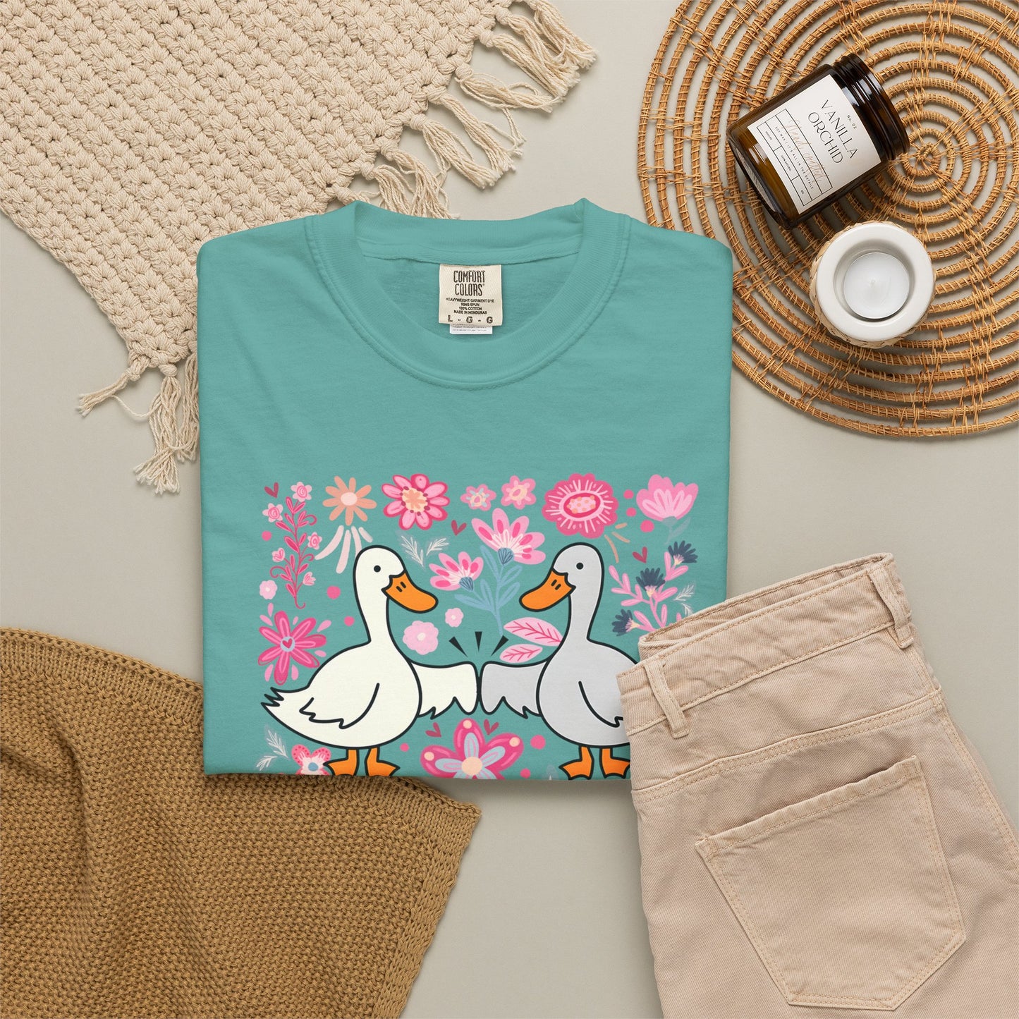 Goose Bumps Shirt | Comfort Colors Goose Graphic Tee | Funny Floral Goose T-Shirt