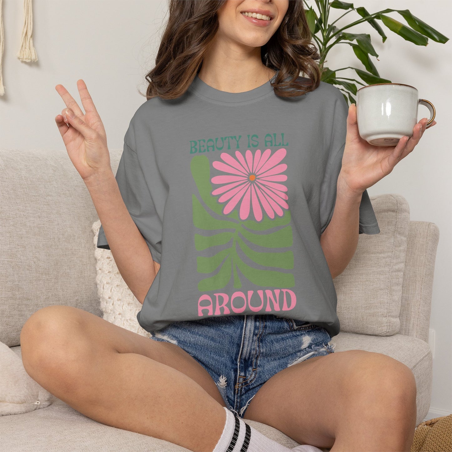 Boho Flower Shirt | Comfort Colors Tee | Vintage Floral Graphic T-Shirt for Women