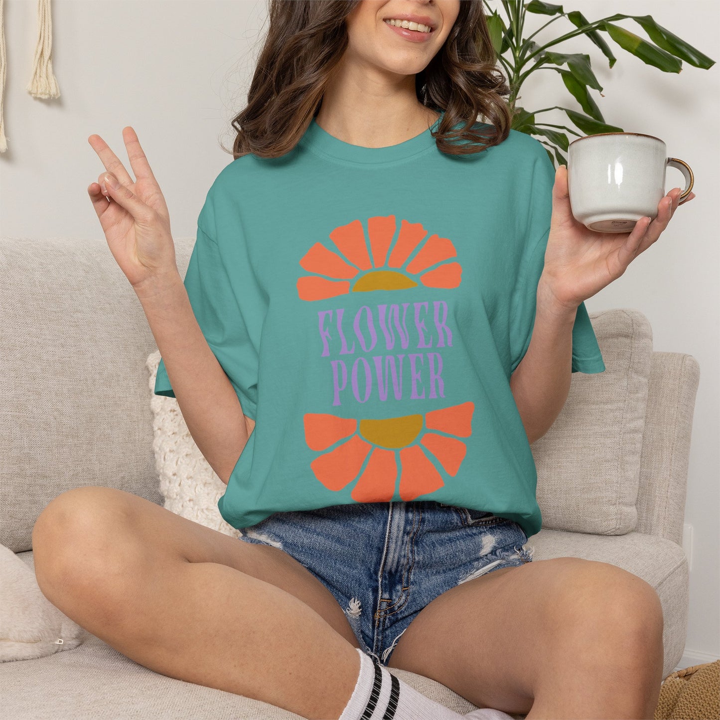 Boho Flower Shirt | Comfort Colors Tee | Vintage Floral Graphic T-Shirt for Women