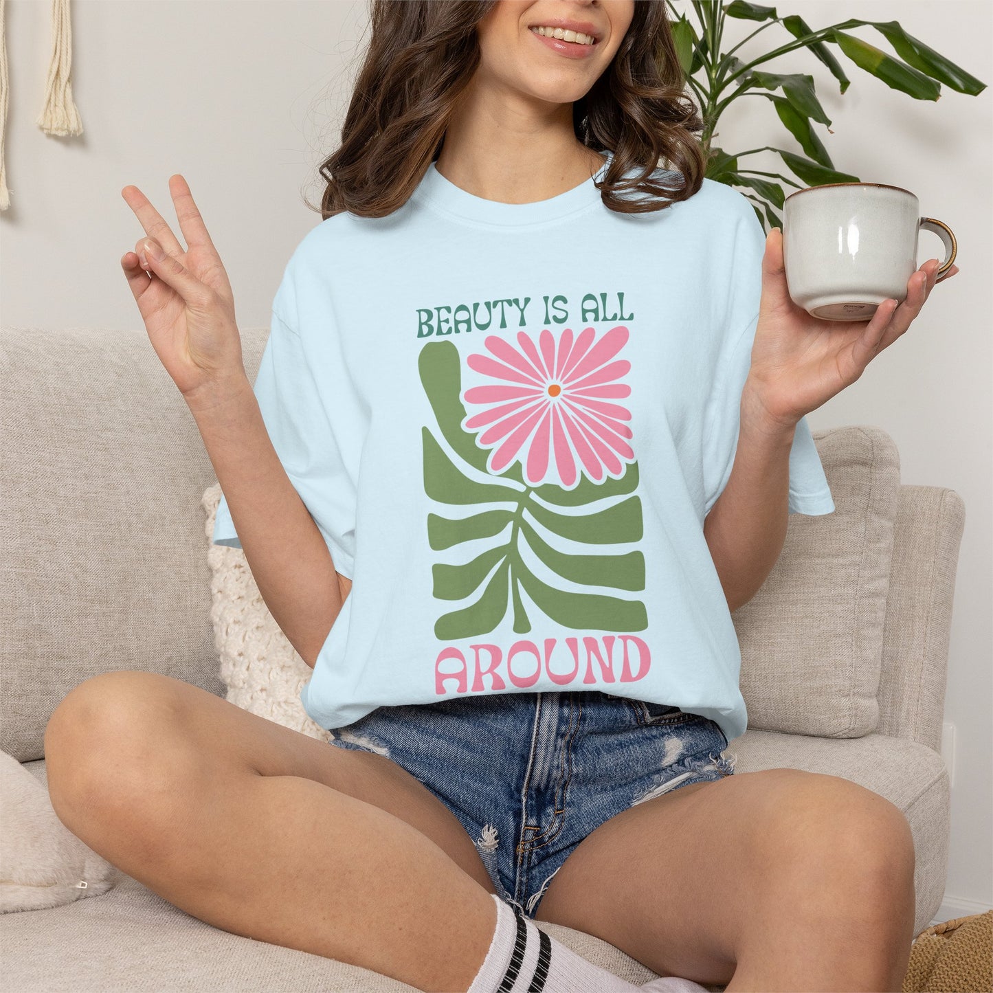 Boho Flower Shirt | Comfort Colors Tee | Vintage Floral Graphic T-Shirt for Women