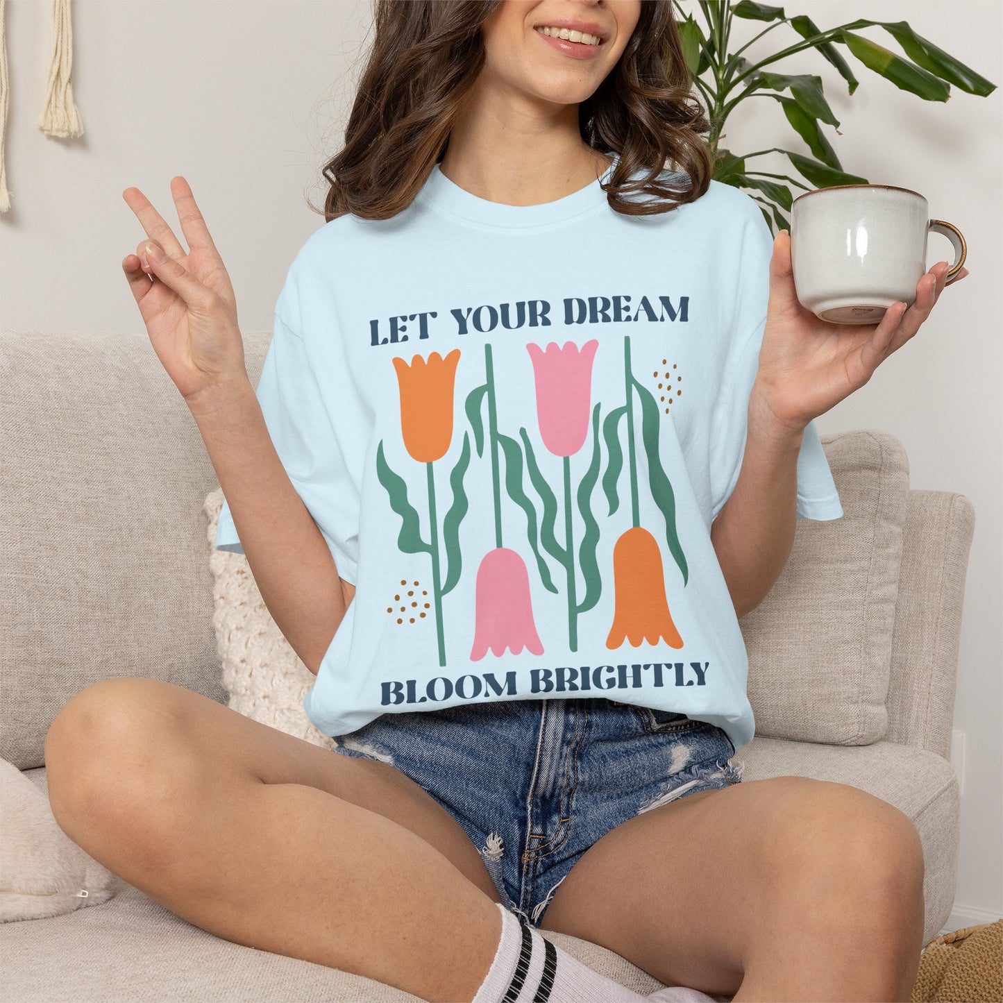 Boho Flower Shirt | Comfort Colors Tee | Vintage Floral Graphic T-Shirt for Women