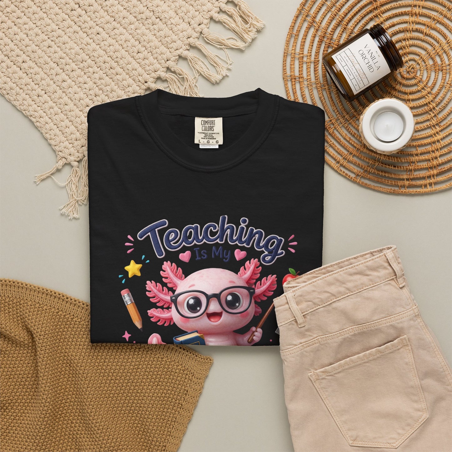 Teaching Is My Superpower Shirt | Axolotl Teacher Shirt | Comfort Colors Graphic Tee