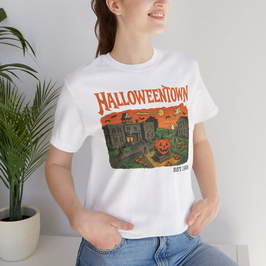 Halloweentown Graphic T-Shirt | Spooky Season Halloween Tee | Fun Fall Shirt for Halloween Parties & Everyday Style