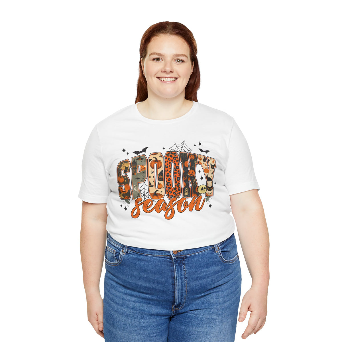 Women's Spooky Season Graphic T-Shirt, Cute Fall Halloween Top