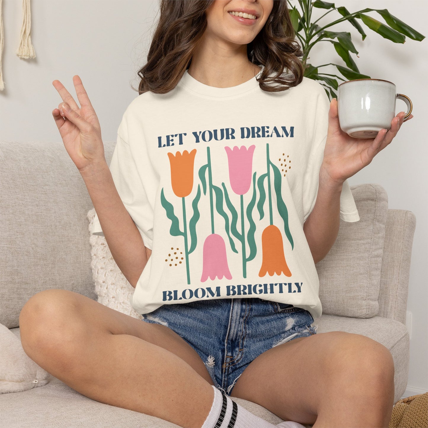 Boho Flower Shirt | Comfort Colors Tee | Vintage Floral Graphic T-Shirt for Women