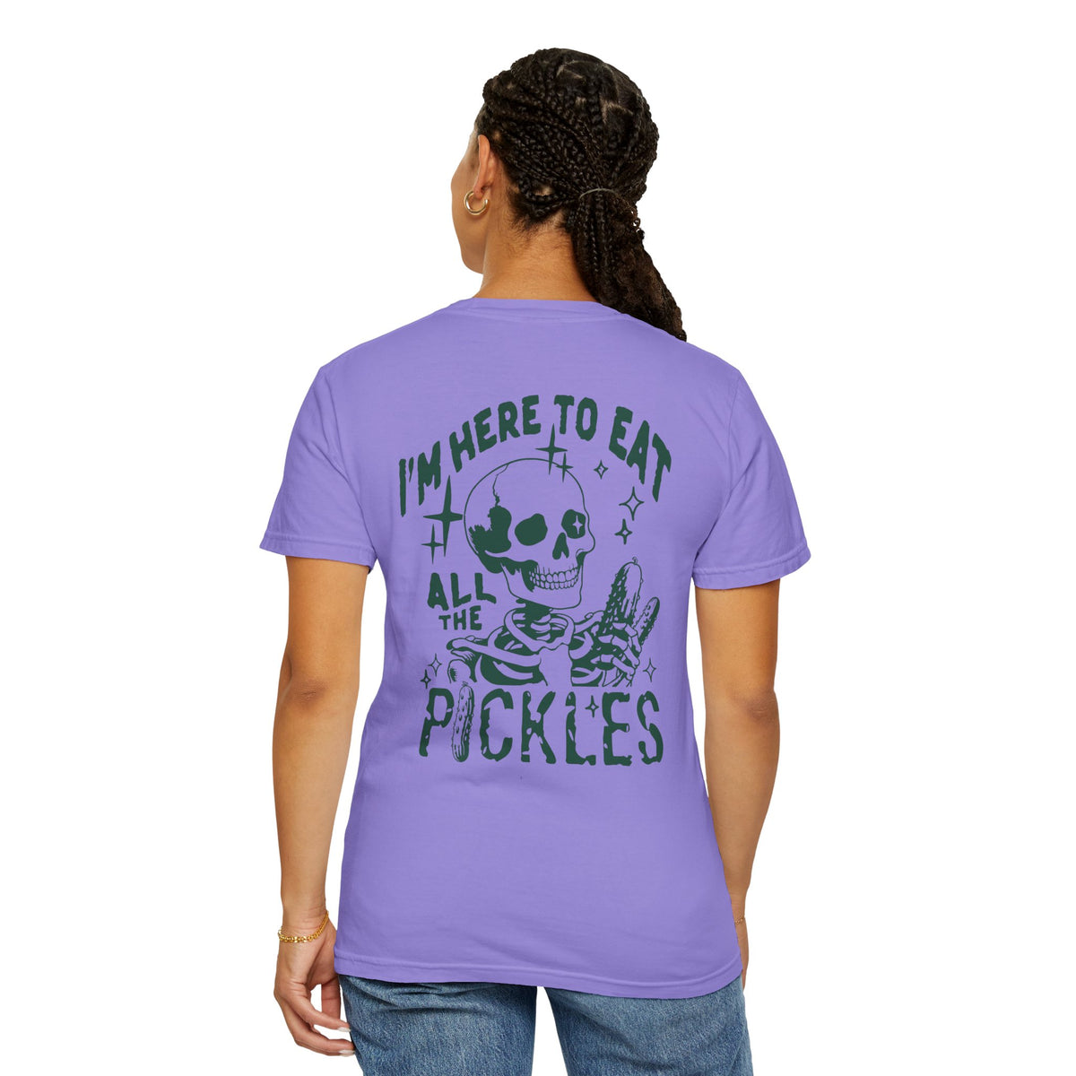 I'm Here to Eat All the Pickles Shirt | Funny Pickle Shirt | Skeleton Graphic Tee | Comfort Colors Unisex Shirt
