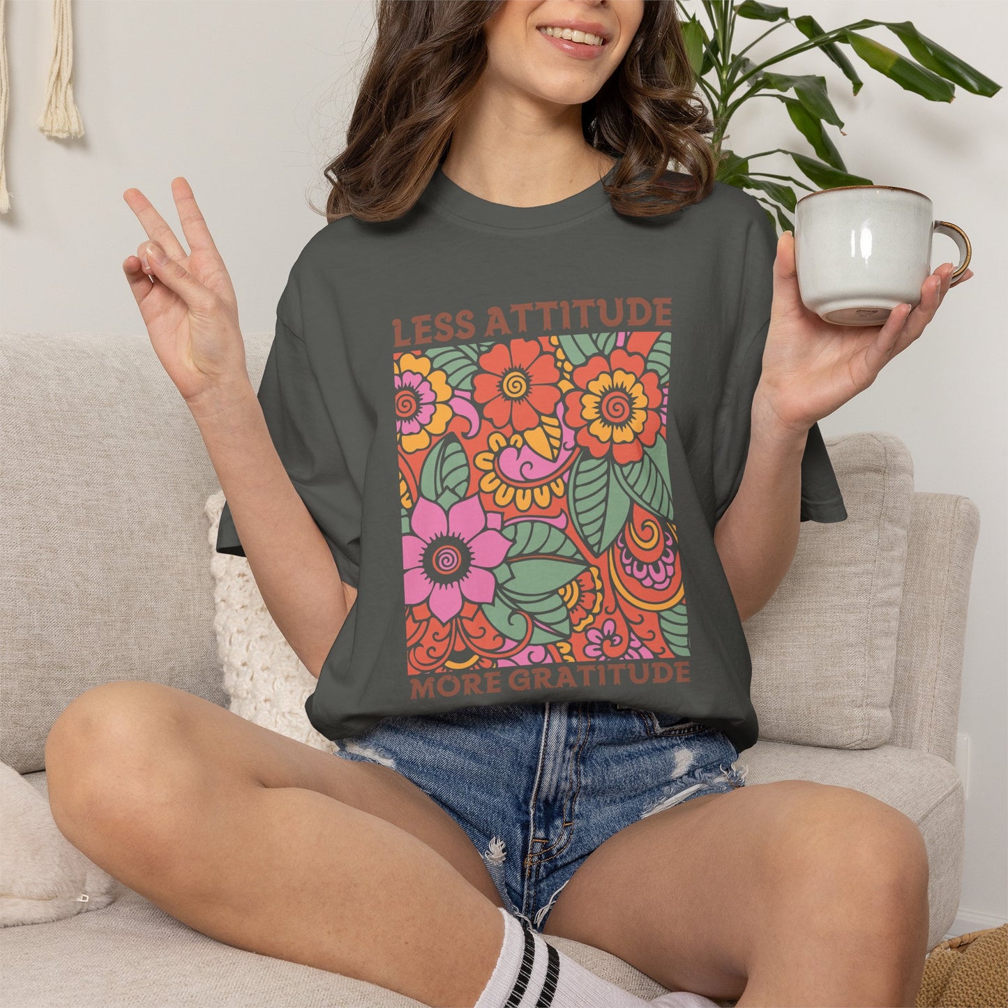 Boho Flower Shirt | Comfort Colors Tee | Vintage Floral Graphic T-Shirt for Women