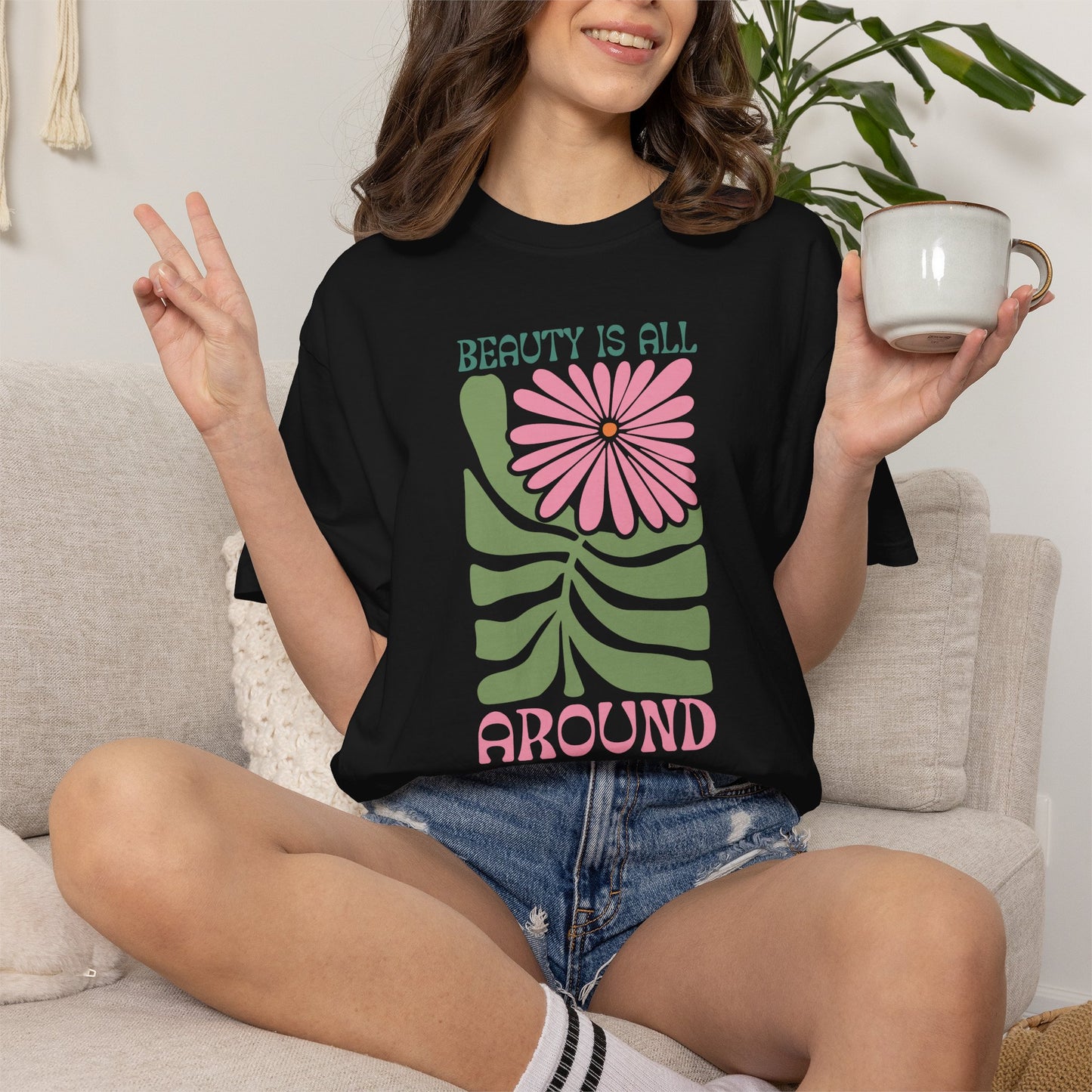 Boho Flower Shirt | Comfort Colors Tee | Vintage Floral Graphic T-Shirt for Women