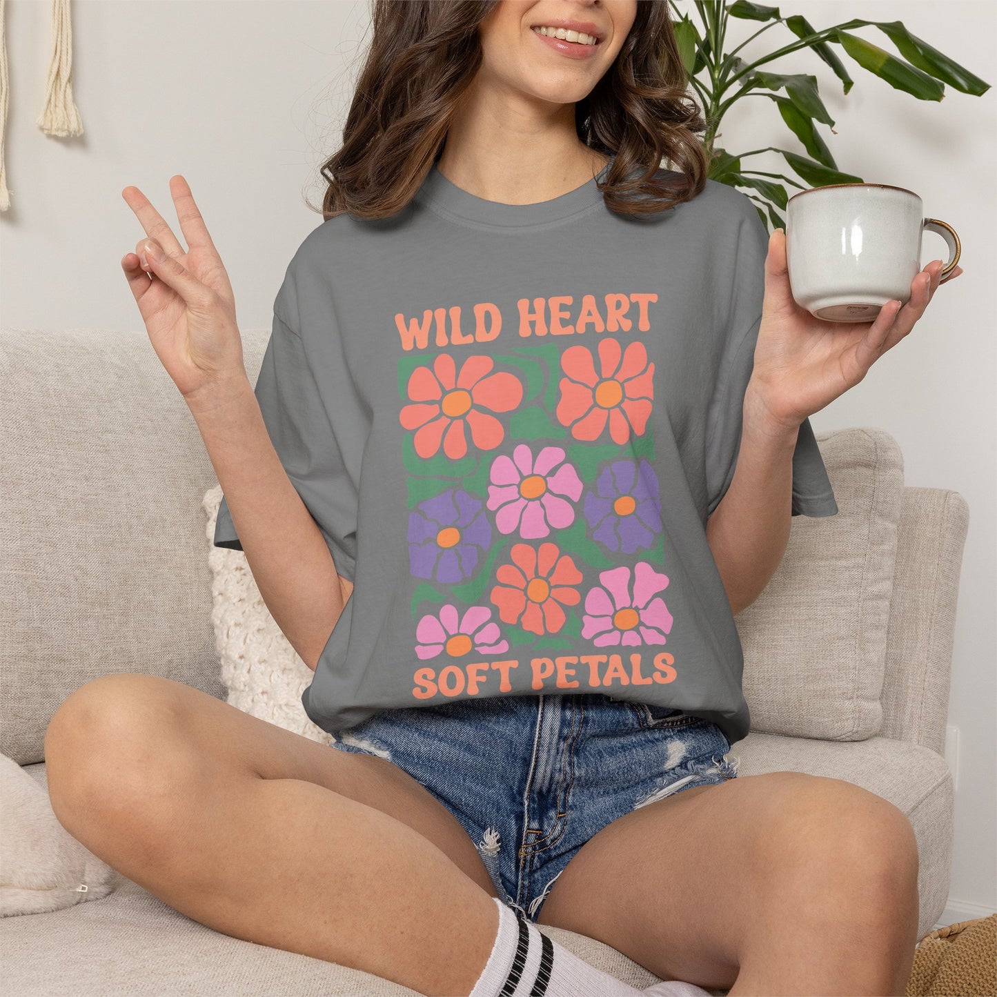 Boho Flower Shirt | Comfort Colors Tee | Vintage Floral Graphic T-Shirt for Women