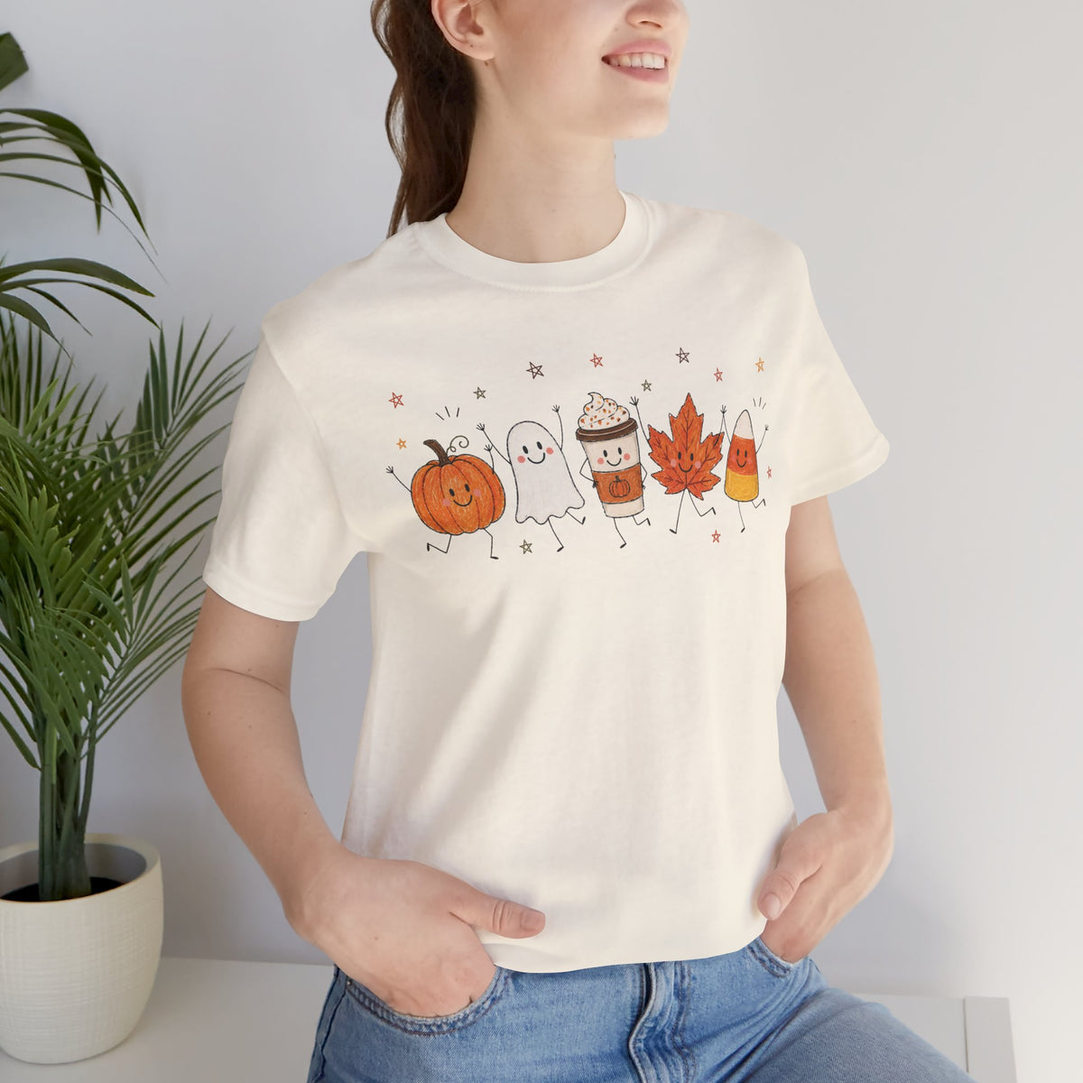 Halloween Cute Shirt | Pumpkin Ghost Coffee Shirt | Fall Graphic Tee | Spooky Season Shirt