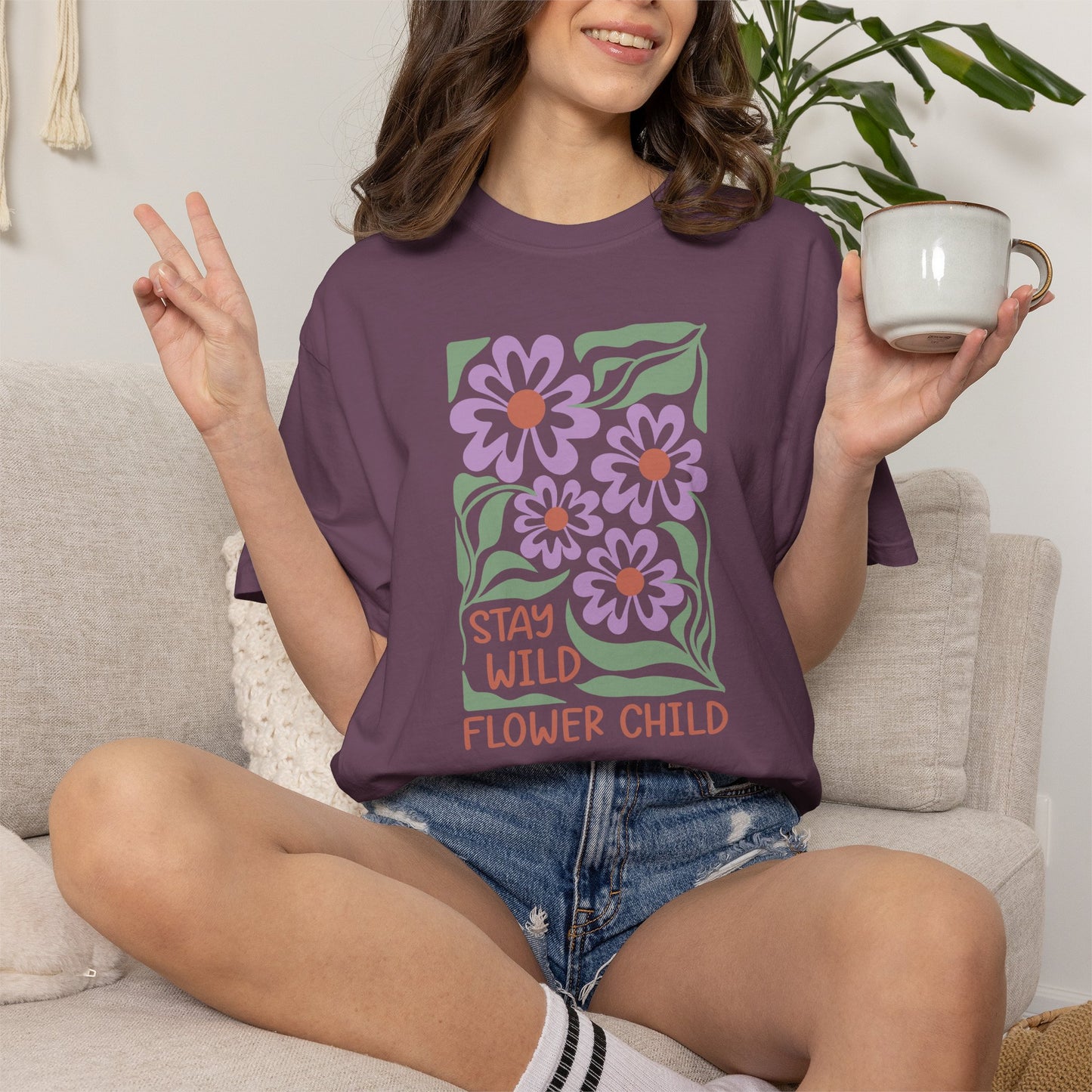 Boho Flower Shirt | Comfort Colors Tee | Vintage Floral Graphic T-Shirt for Women