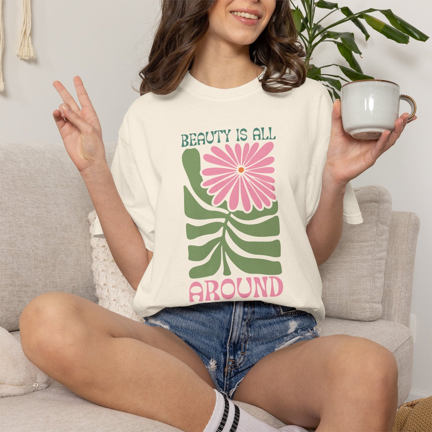 Boho Flower Shirt | Comfort Colors Tee | Vintage Floral Graphic T-Shirt for Women