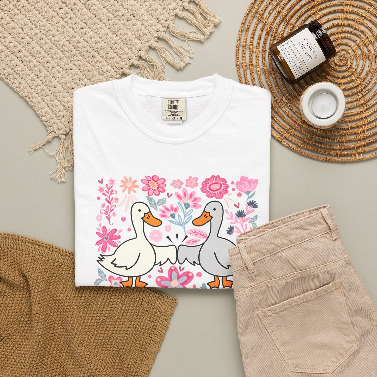 Goose Bumps Shirt | Comfort Colors Goose Graphic Tee | Funny Floral Goose T-Shirt
