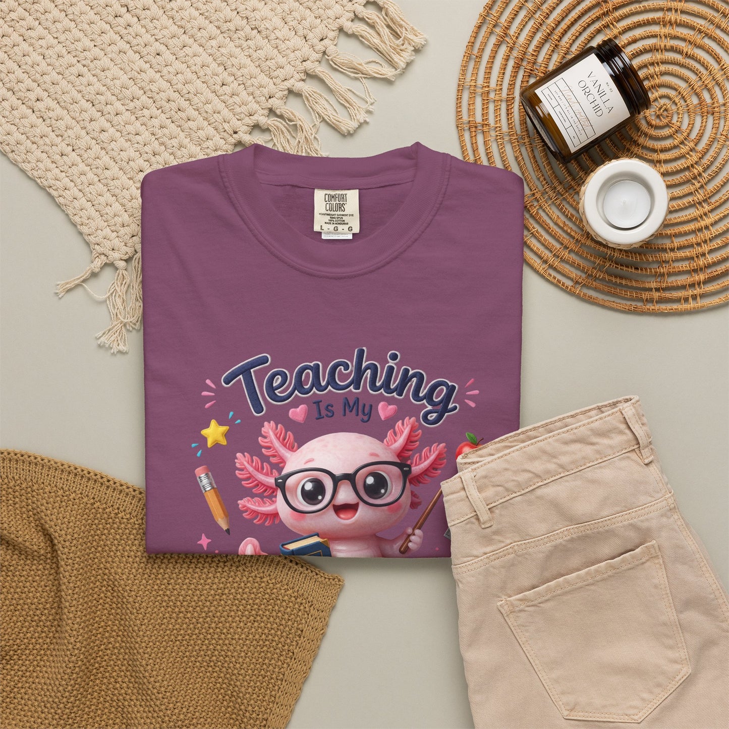 Teaching Is My Superpower Shirt | Axolotl Teacher Shirt | Comfort Colors Graphic Tee