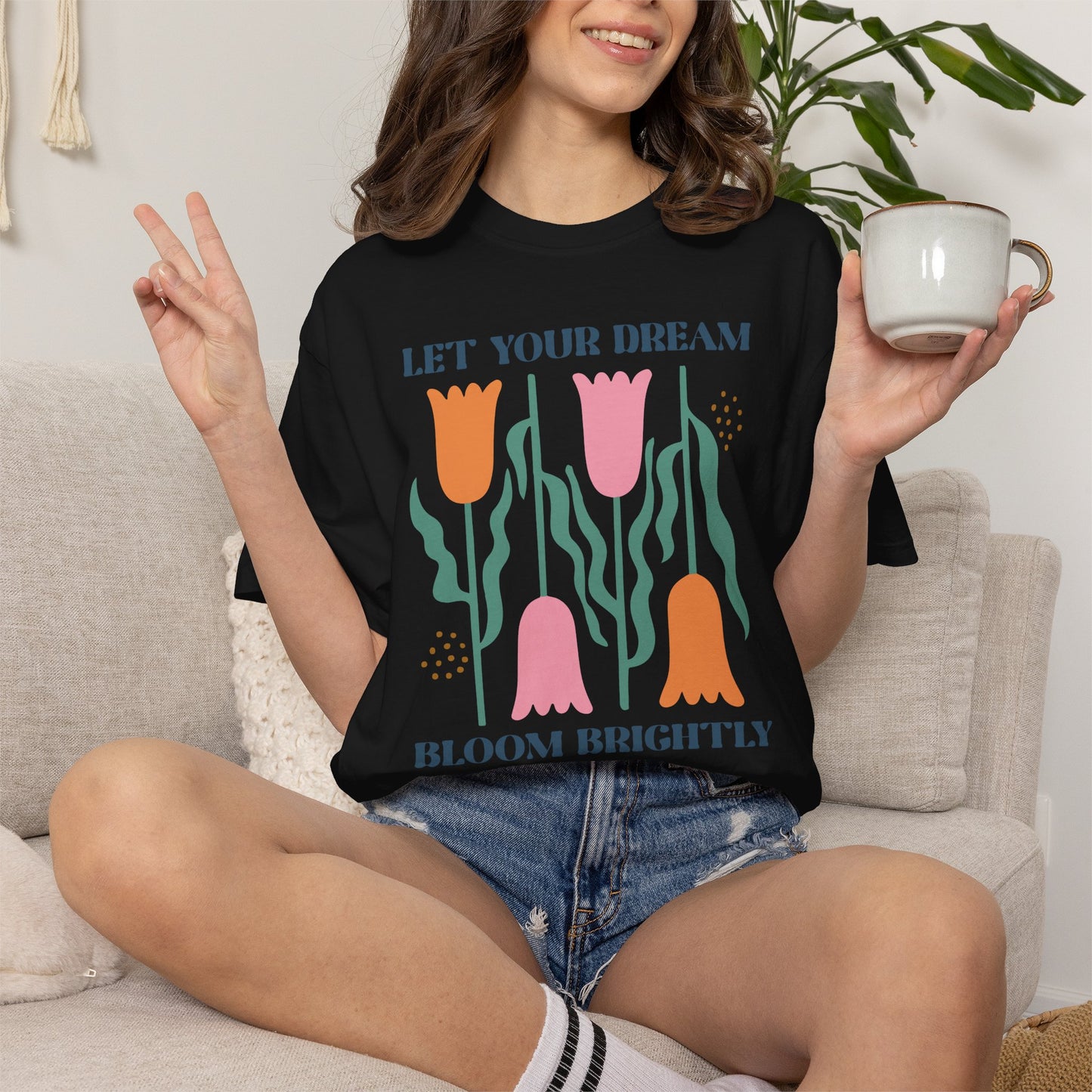 Boho Flower Shirt | Comfort Colors Tee | Vintage Floral Graphic T-Shirt for Women