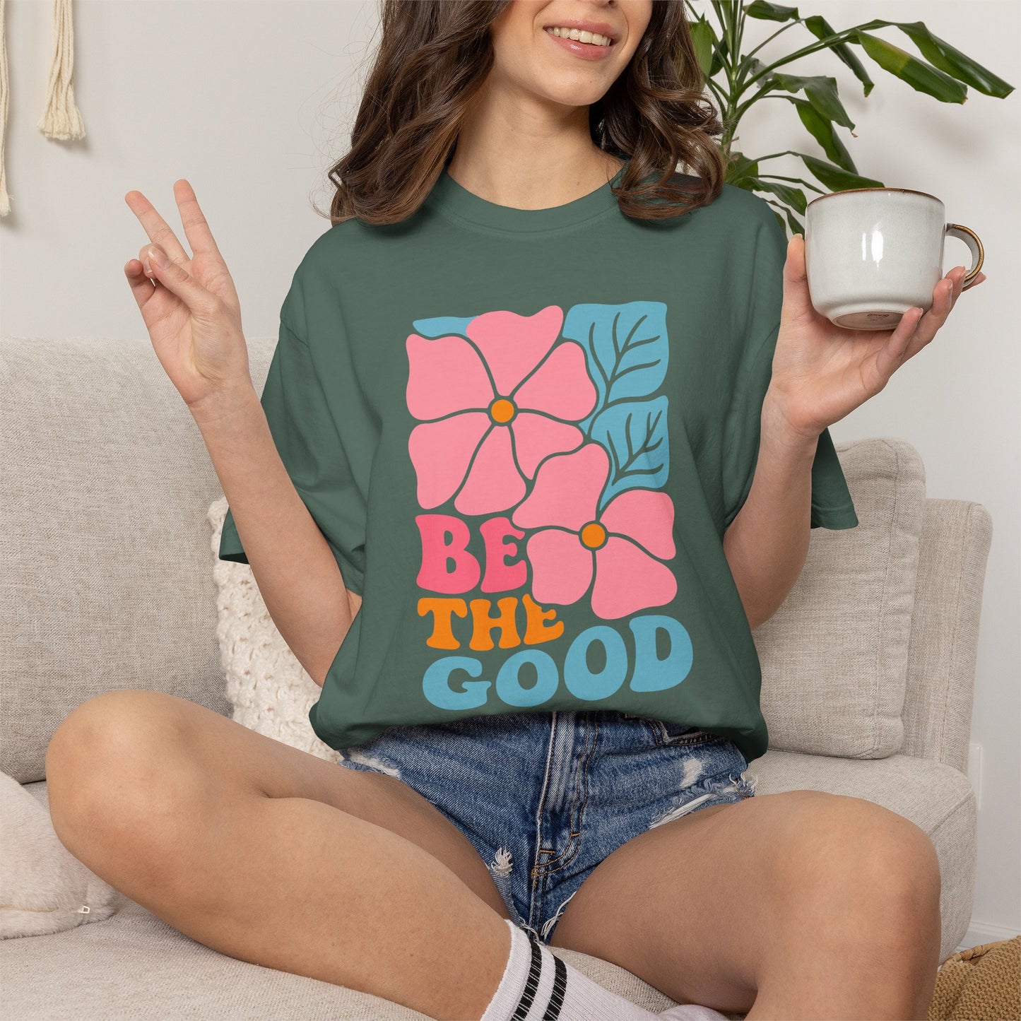 Boho Flower Shirt | Comfort Colors Tee | Vintage Floral Graphic T-Shirt for Women