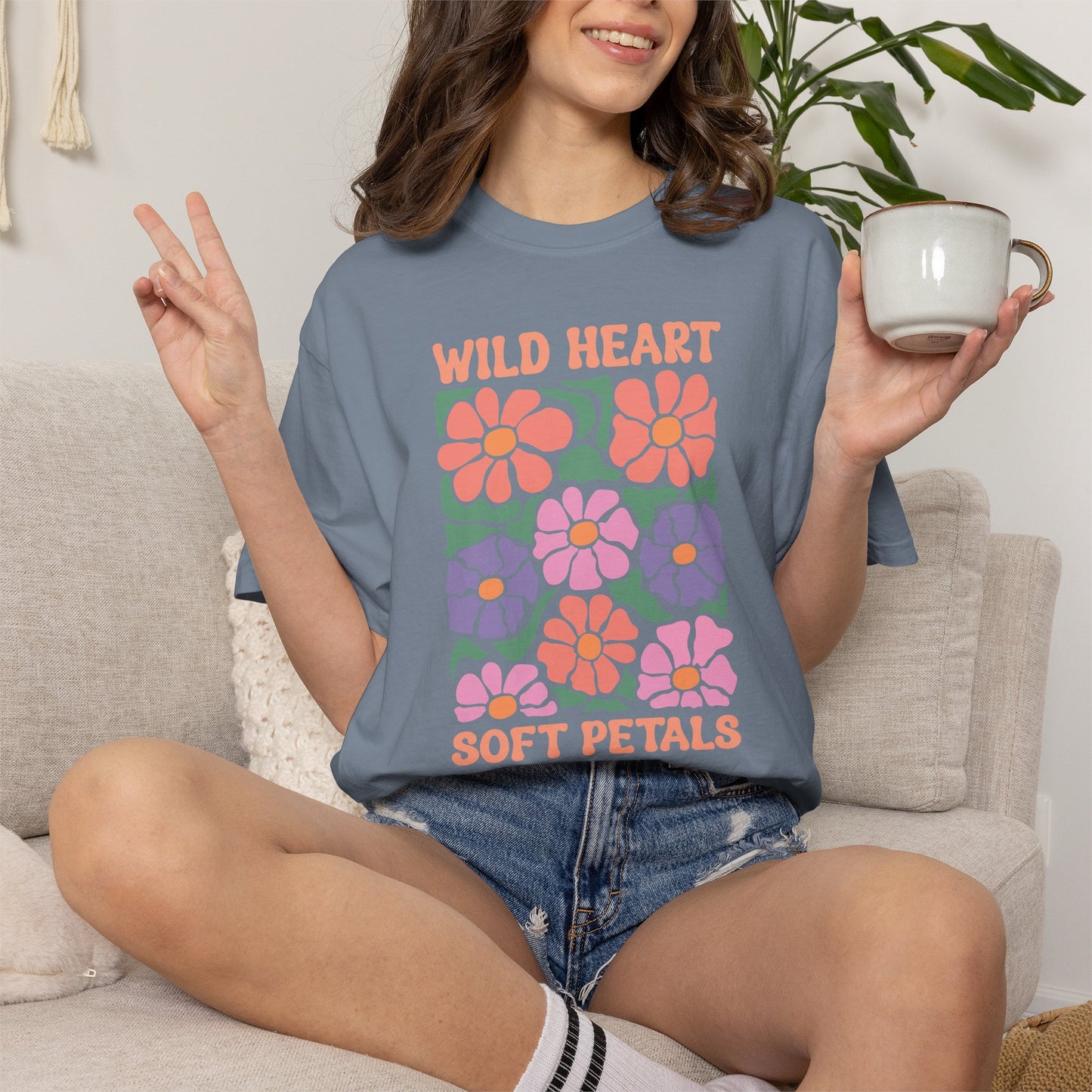 Boho Flower Shirt | Comfort Colors Tee | Vintage Floral Graphic T-Shirt for Women