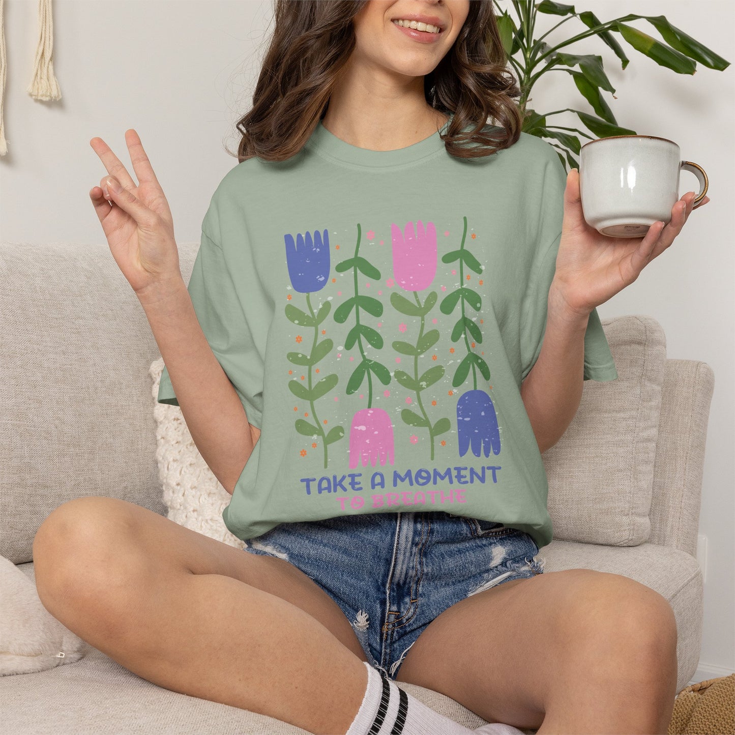 Boho Flower Shirt | Comfort Colors Tee | Vintage Floral Graphic T-Shirt for Women
