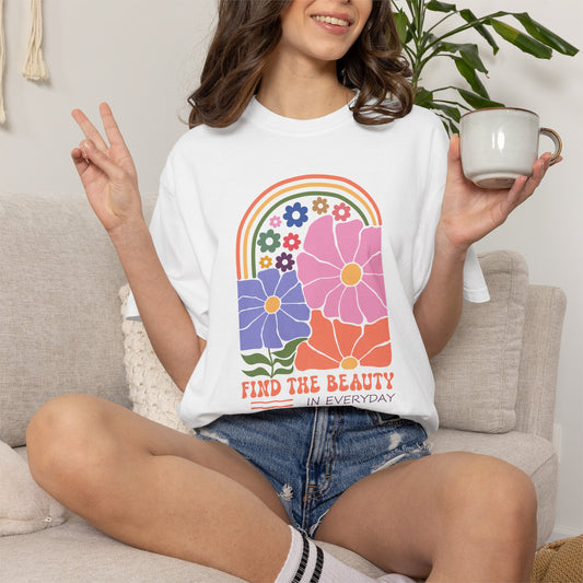 Boho Flower Shirt | Comfort Colors Tee | Vintage Floral Graphic T-Shirt for Women