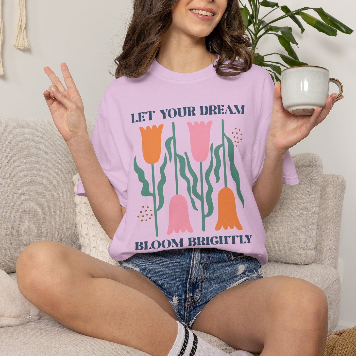 Boho Flower Shirt | Comfort Colors Tee | Vintage Floral Graphic T-Shirt for Women