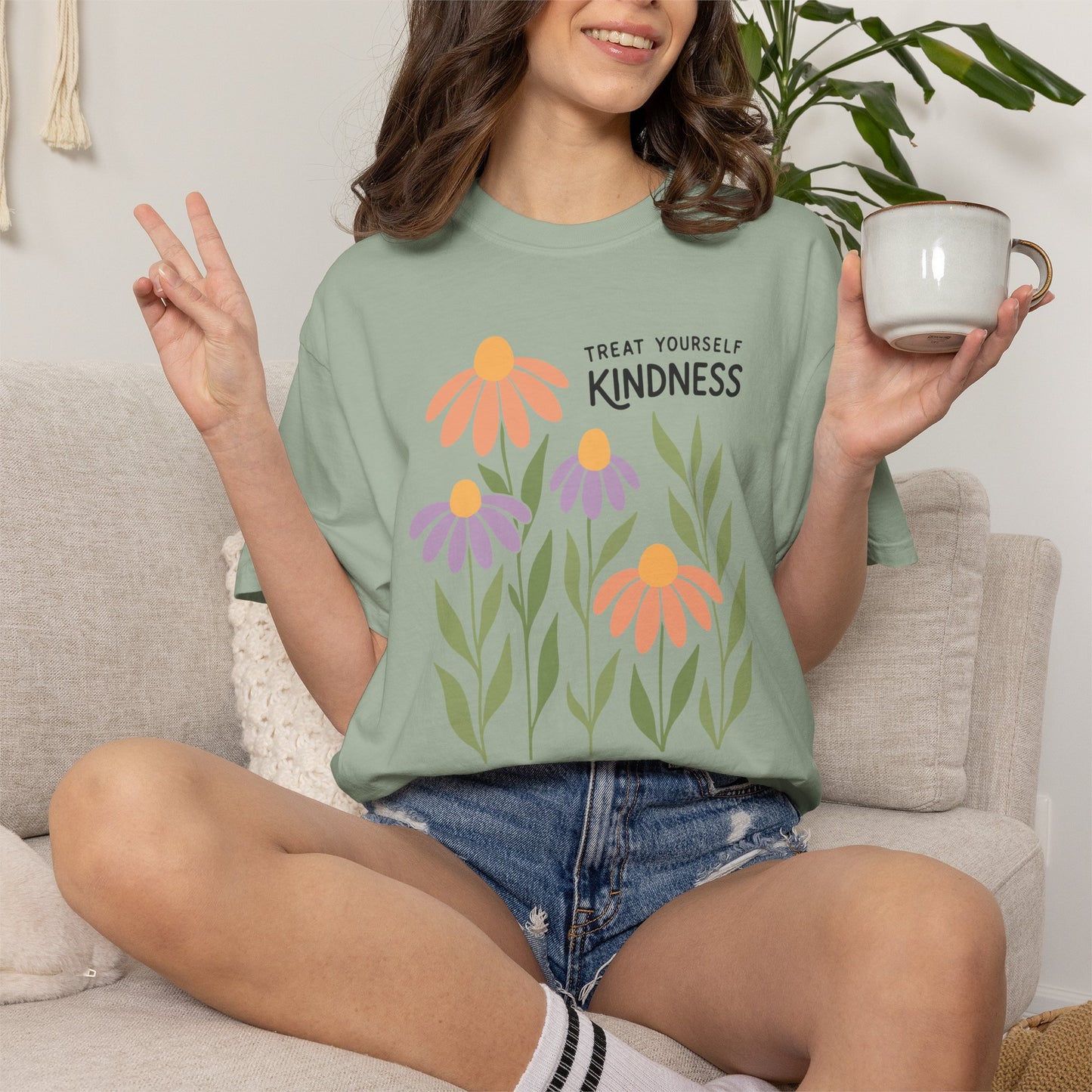 Boho Flower Shirt | Comfort Colors Tee | Vintage Floral Graphic T-Shirt for Women