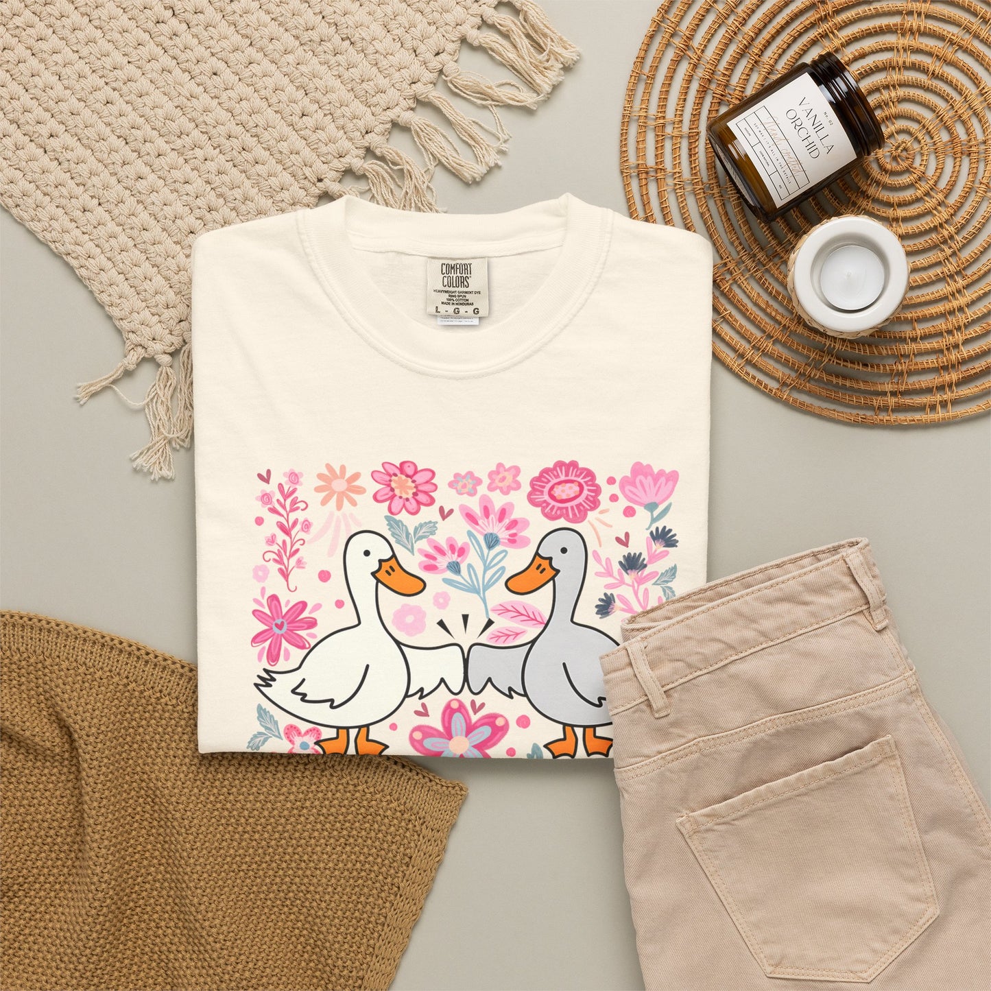 Goose Bumps Shirt | Comfort Colors Goose Graphic Tee | Funny Floral Goose T-Shirt