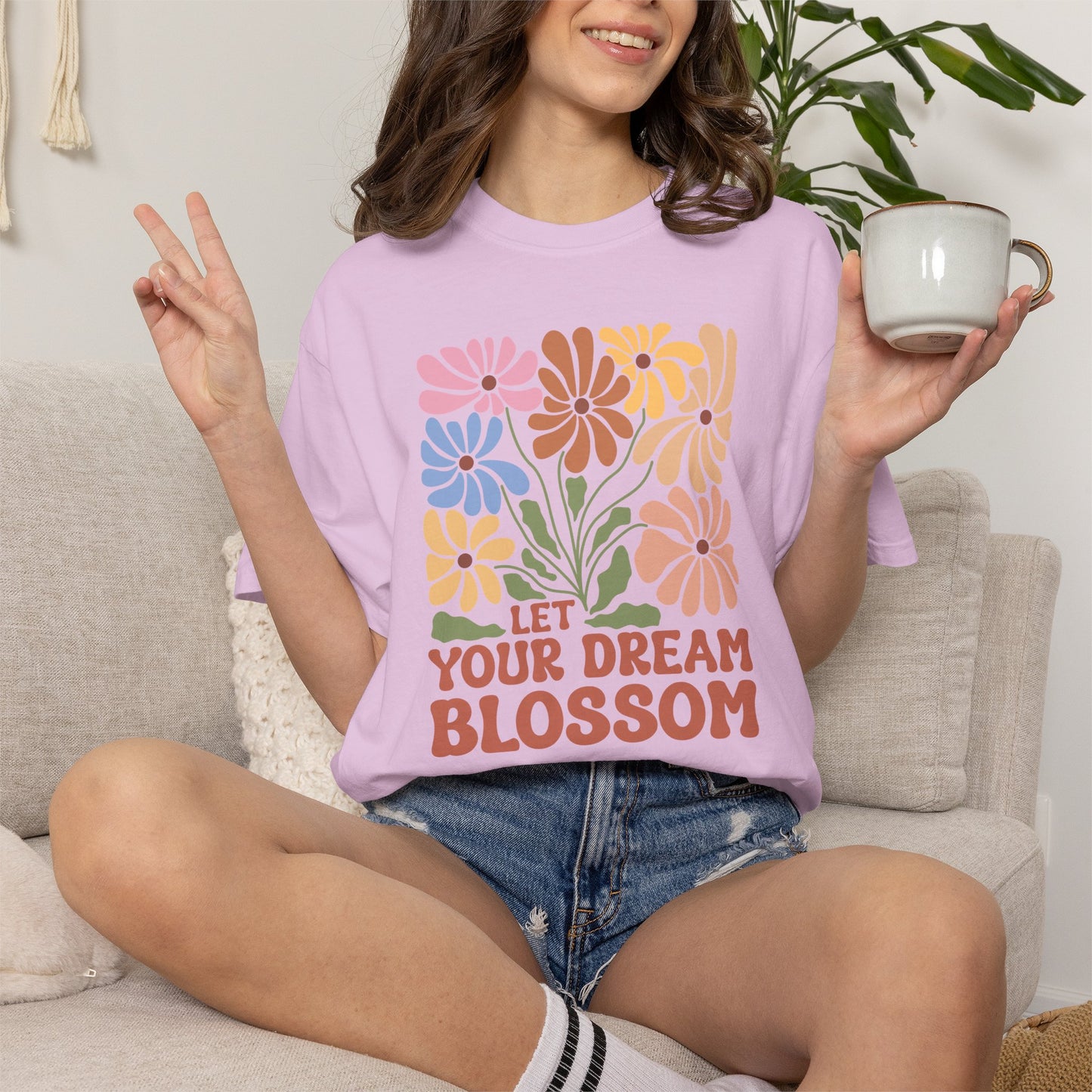 Boho Flower Shirt | Comfort Colors Tee | Vintage Floral Graphic T-Shirt for Women