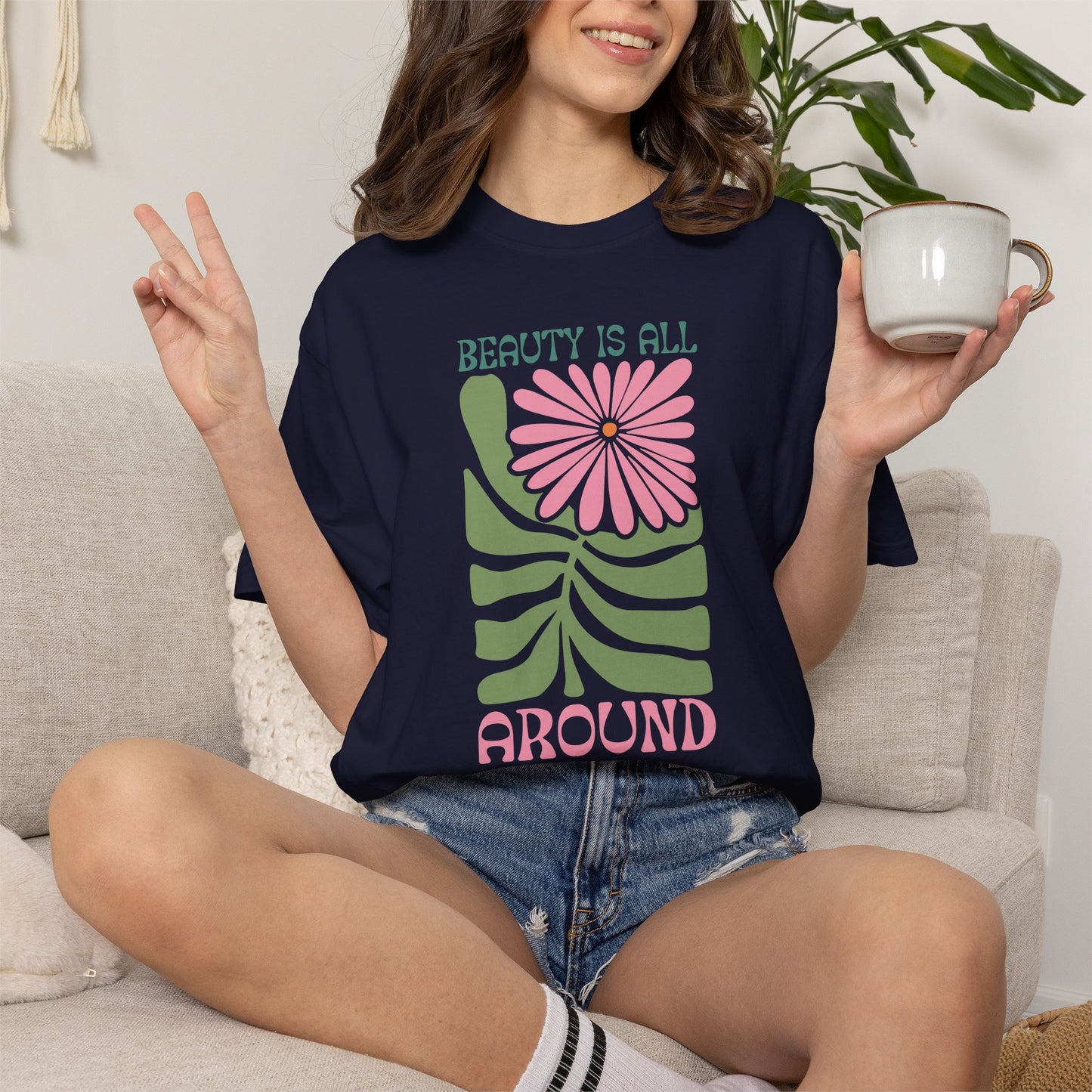 Boho Flower Shirt | Comfort Colors Tee | Vintage Floral Graphic T-Shirt for Women